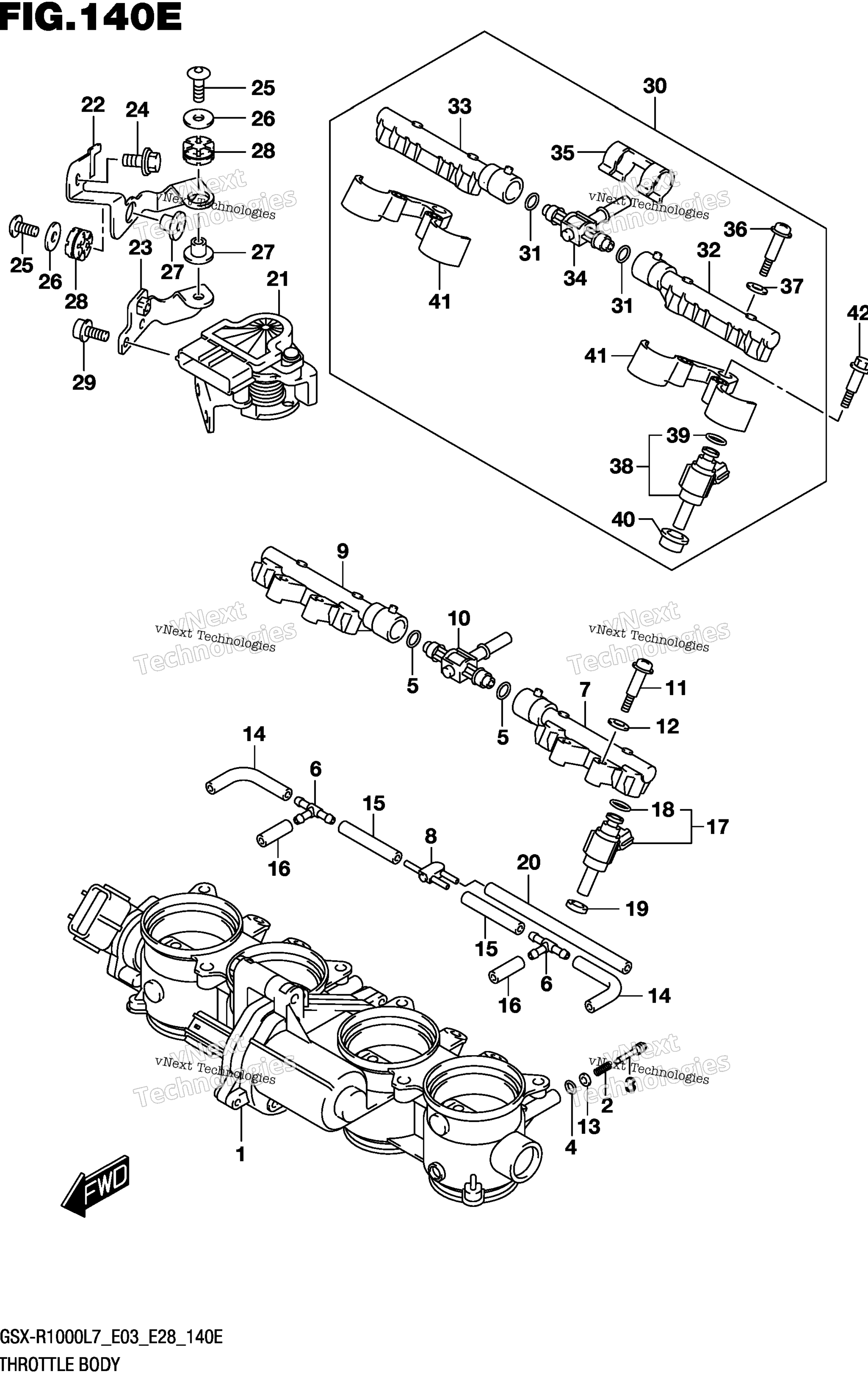 Дроссельный узел (Gsx-R1000al7 E28)