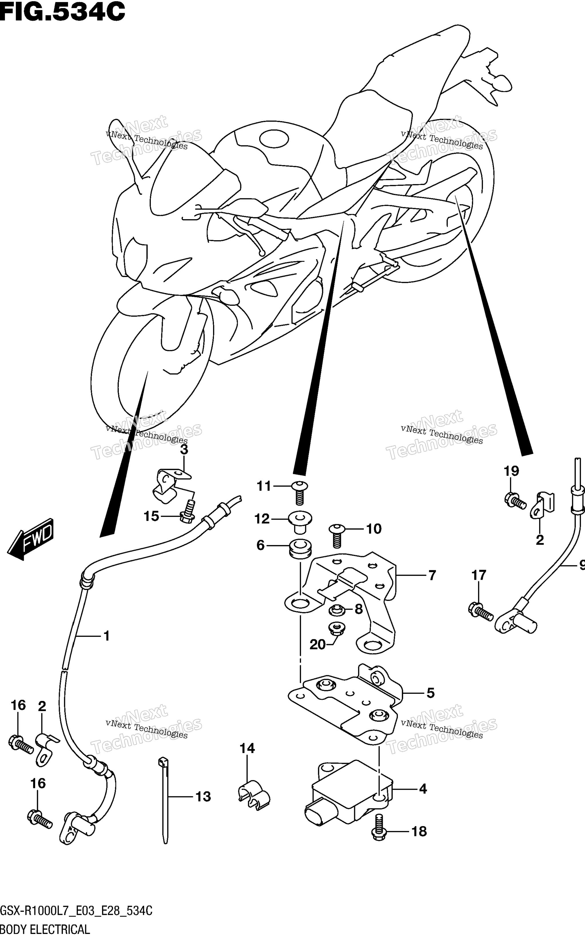 Электрооборудование кузова (Gsx-R1000l7 E33)