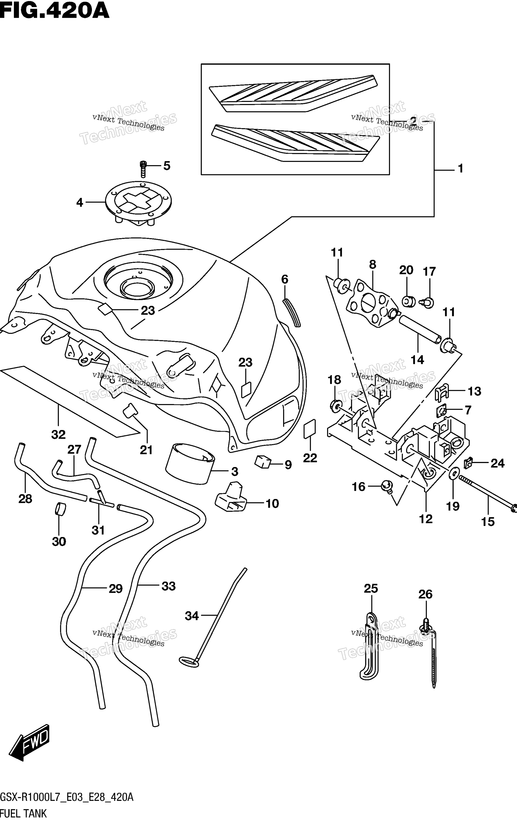 Топливный бак (Gsx-R1000l7 E03) (Ysf)