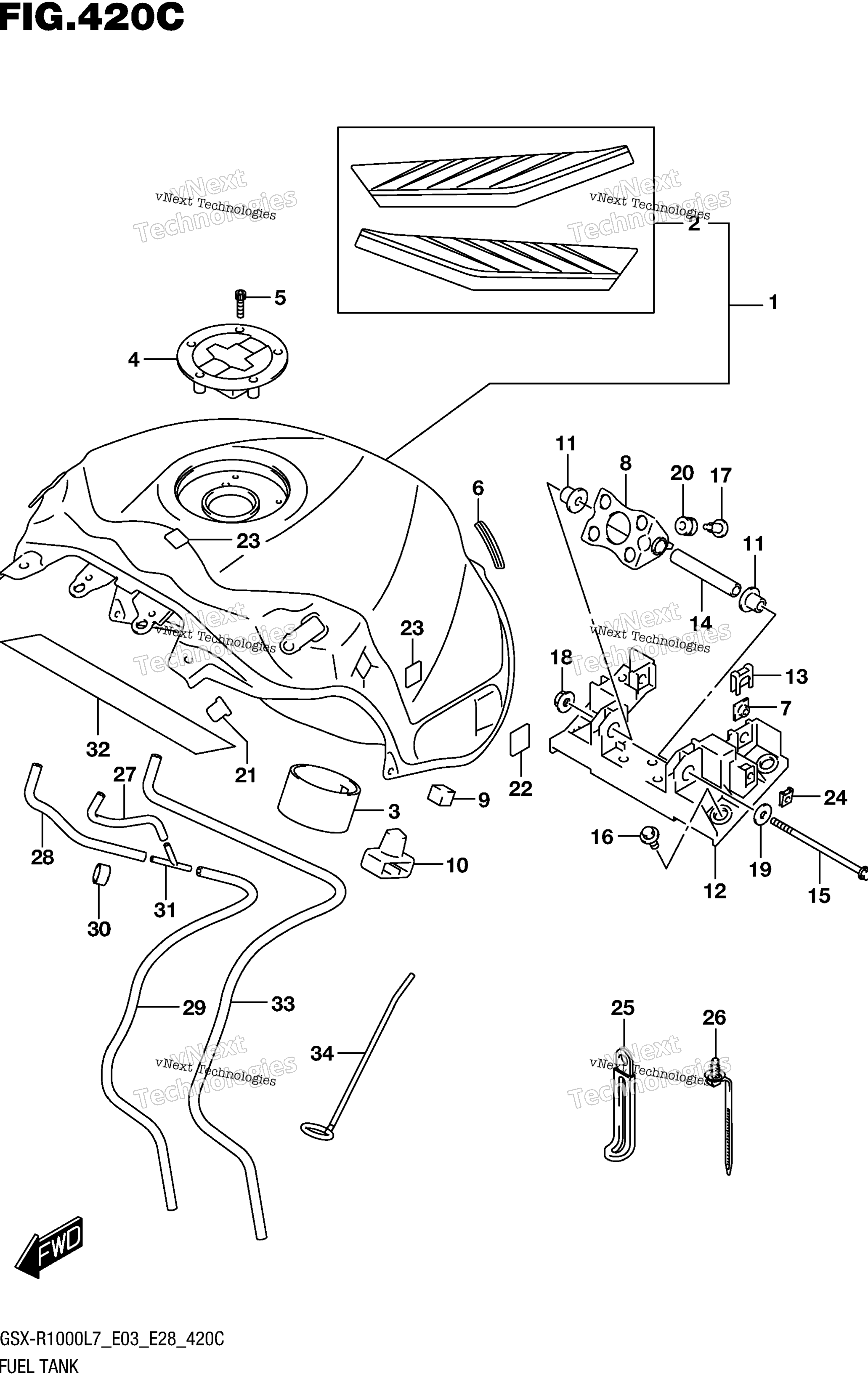 Топливный бак (Gsx-R1000l7 E28) (Ysf)