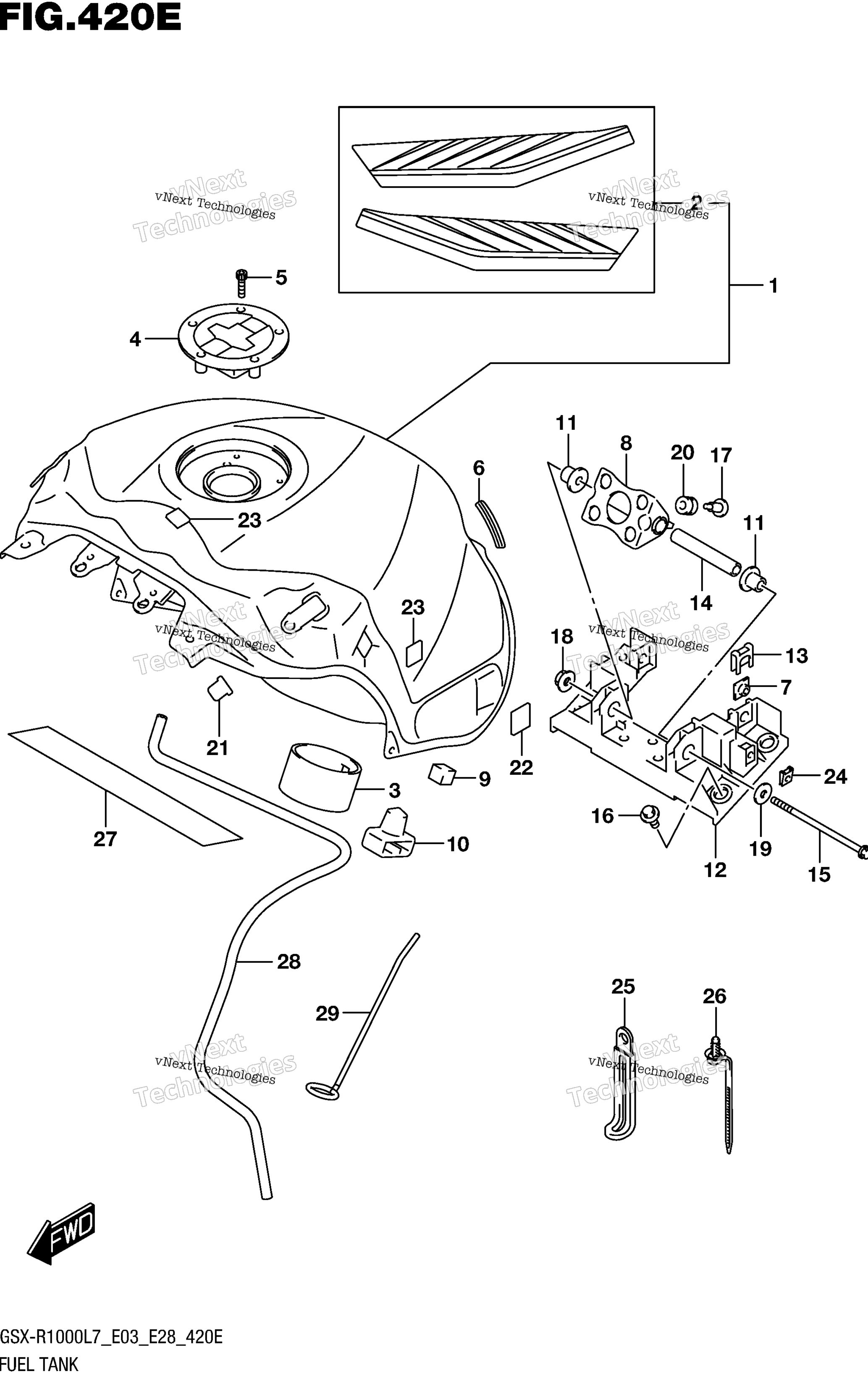 Топливный бак (Gsx-R1000l7 E33) (Ysf)