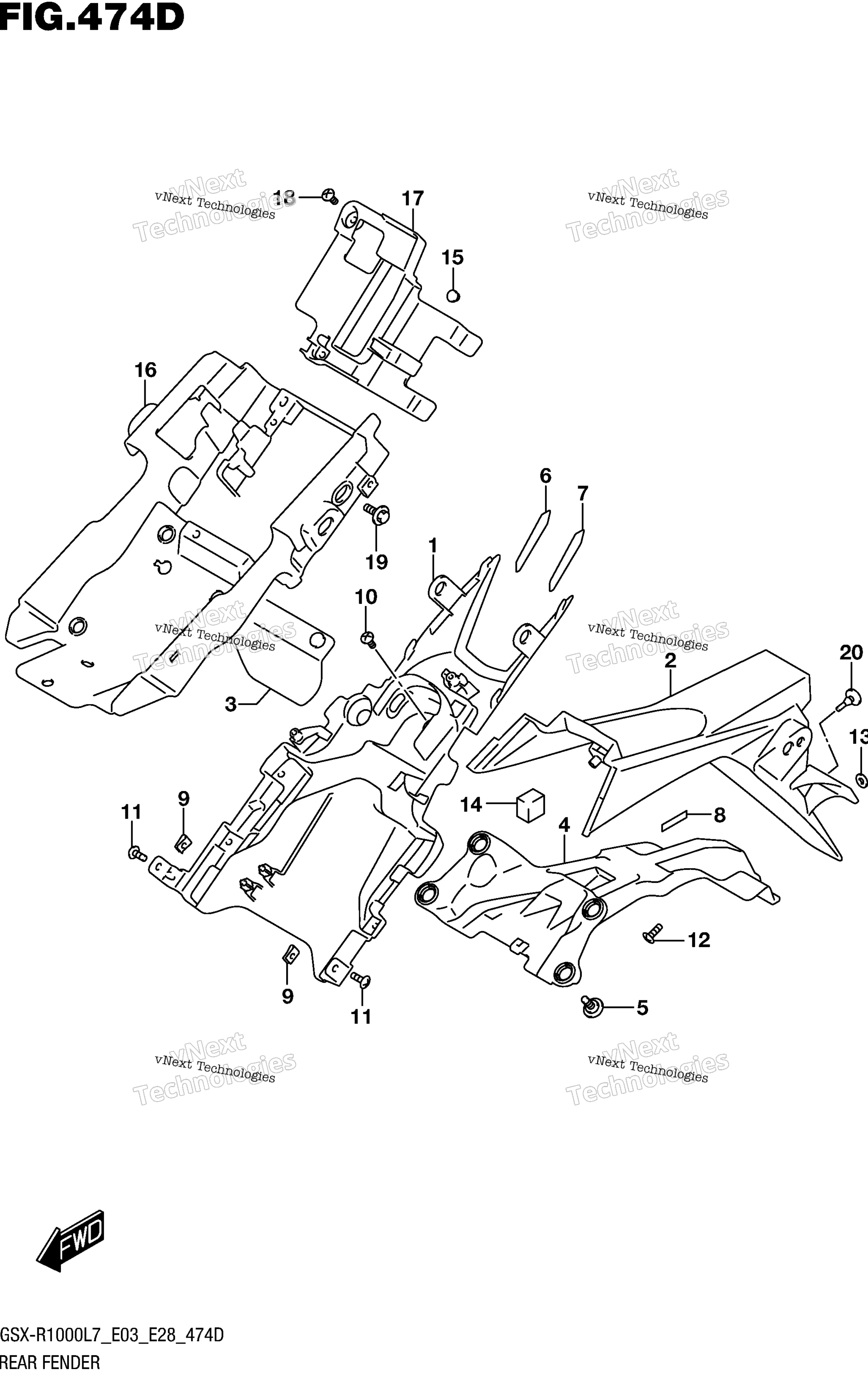 Заднее крыло (Gsx-R1000al7 E03)