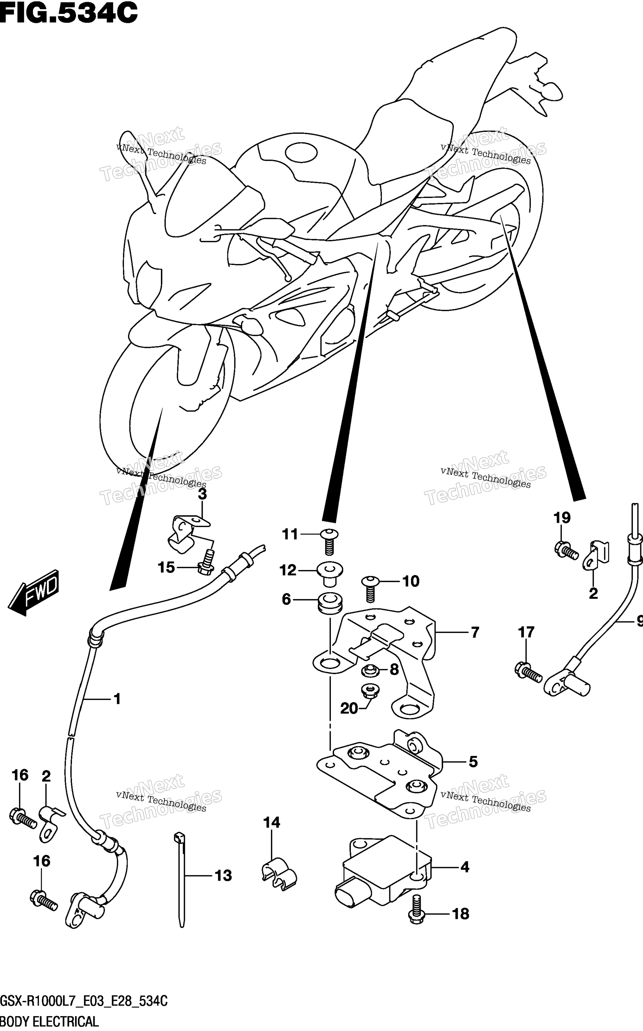 Электрооборудование кузова (Gsx-R1000l7 E33)