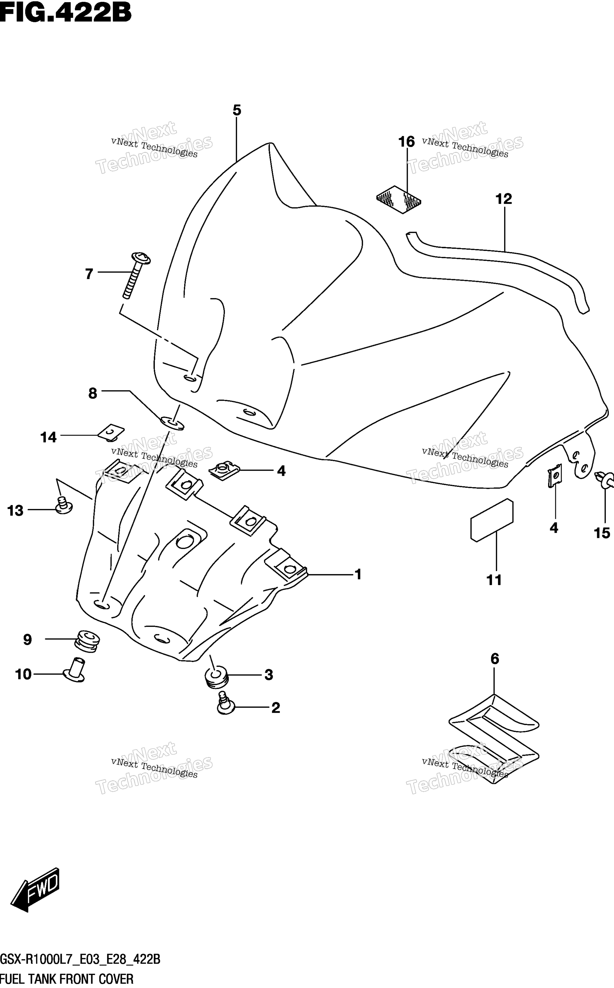 Топливный бак Front Cover (Ykv,Yvz)