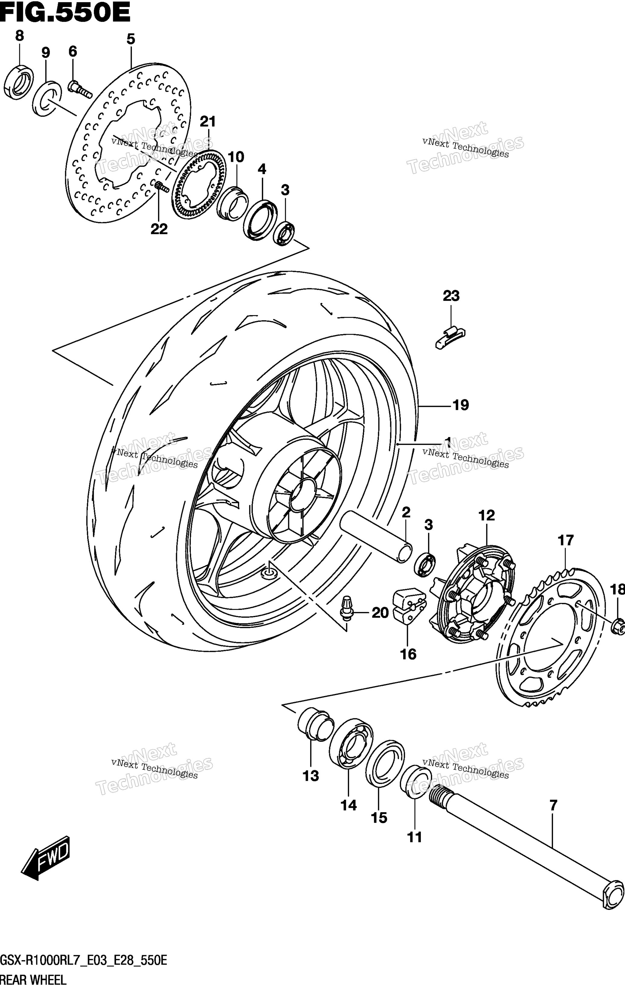 Заднее колесо (Gsx-R1000rzl7 E28)