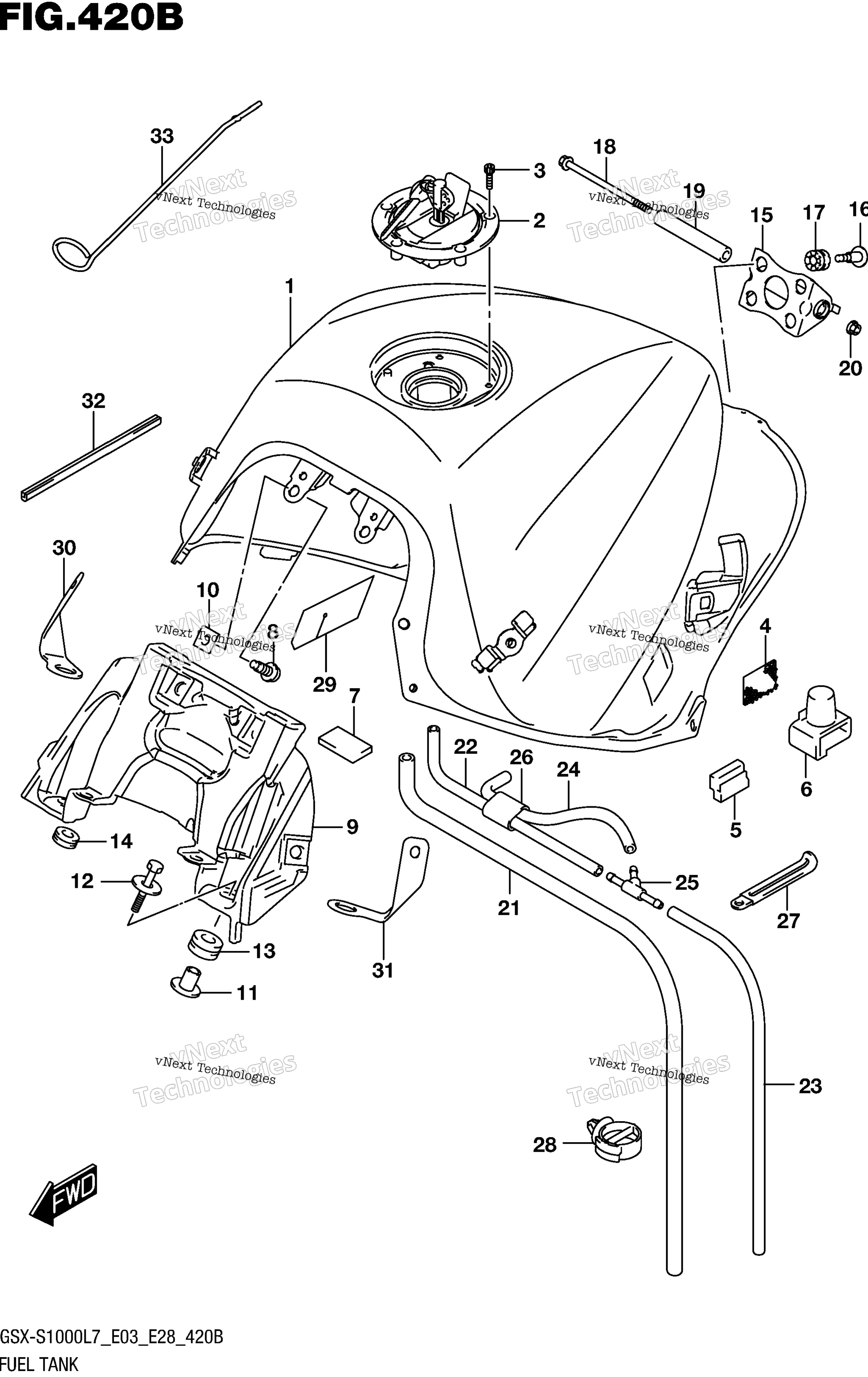 Топливный бак (Gsx-S1000al7 E03)