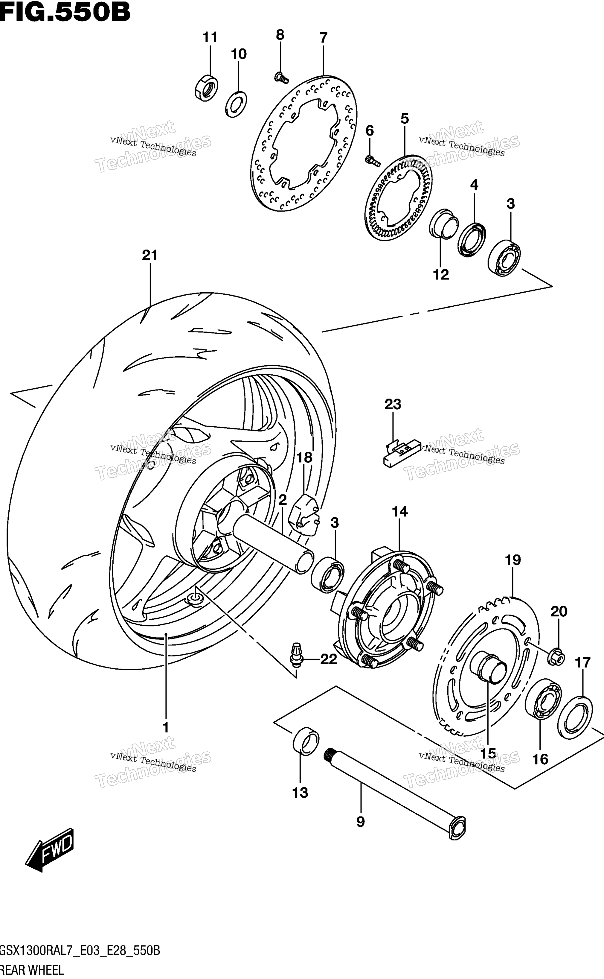Заднее колесо (Gsx1300ral7 E28)