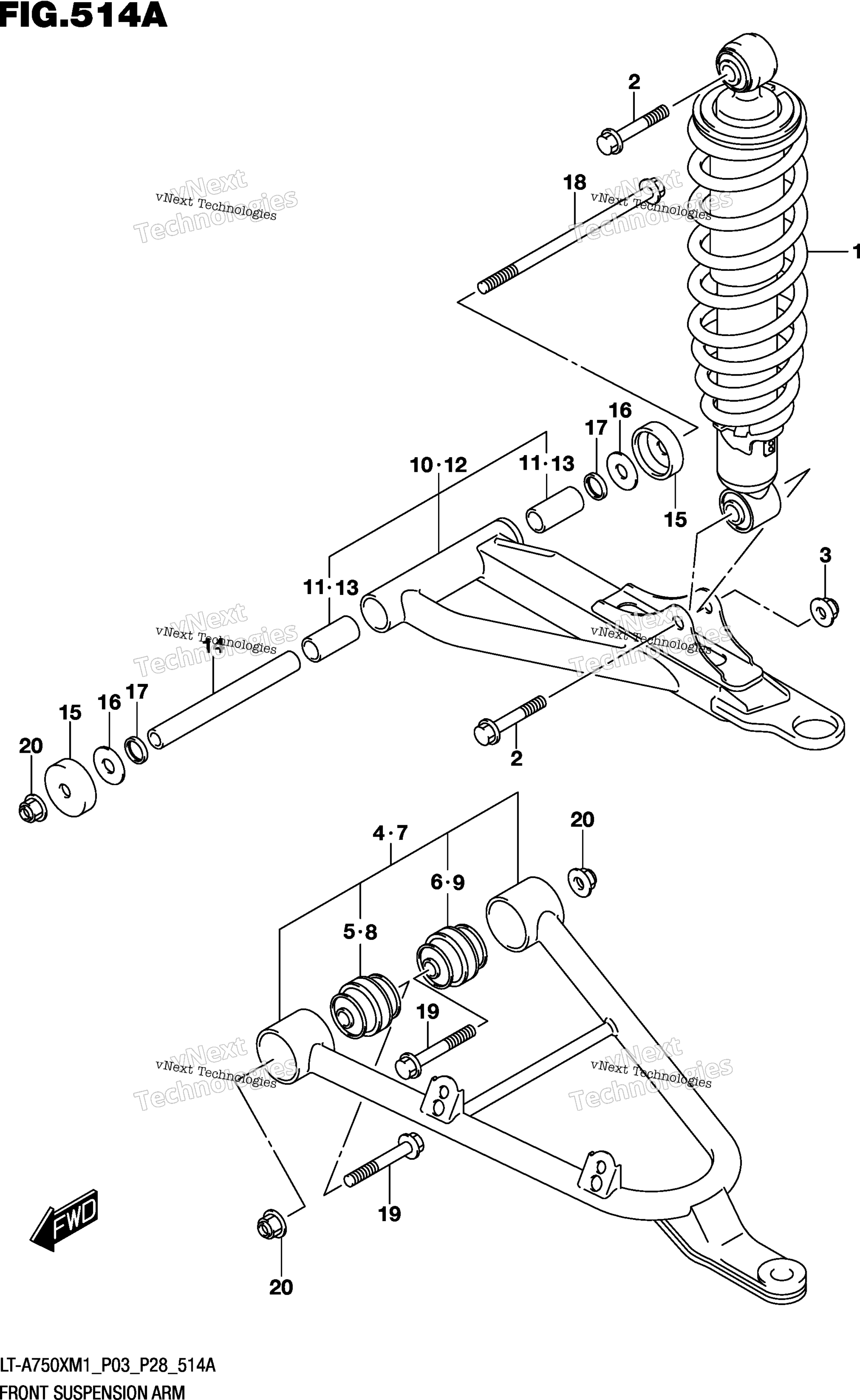 Передняя часть Suspension Arm