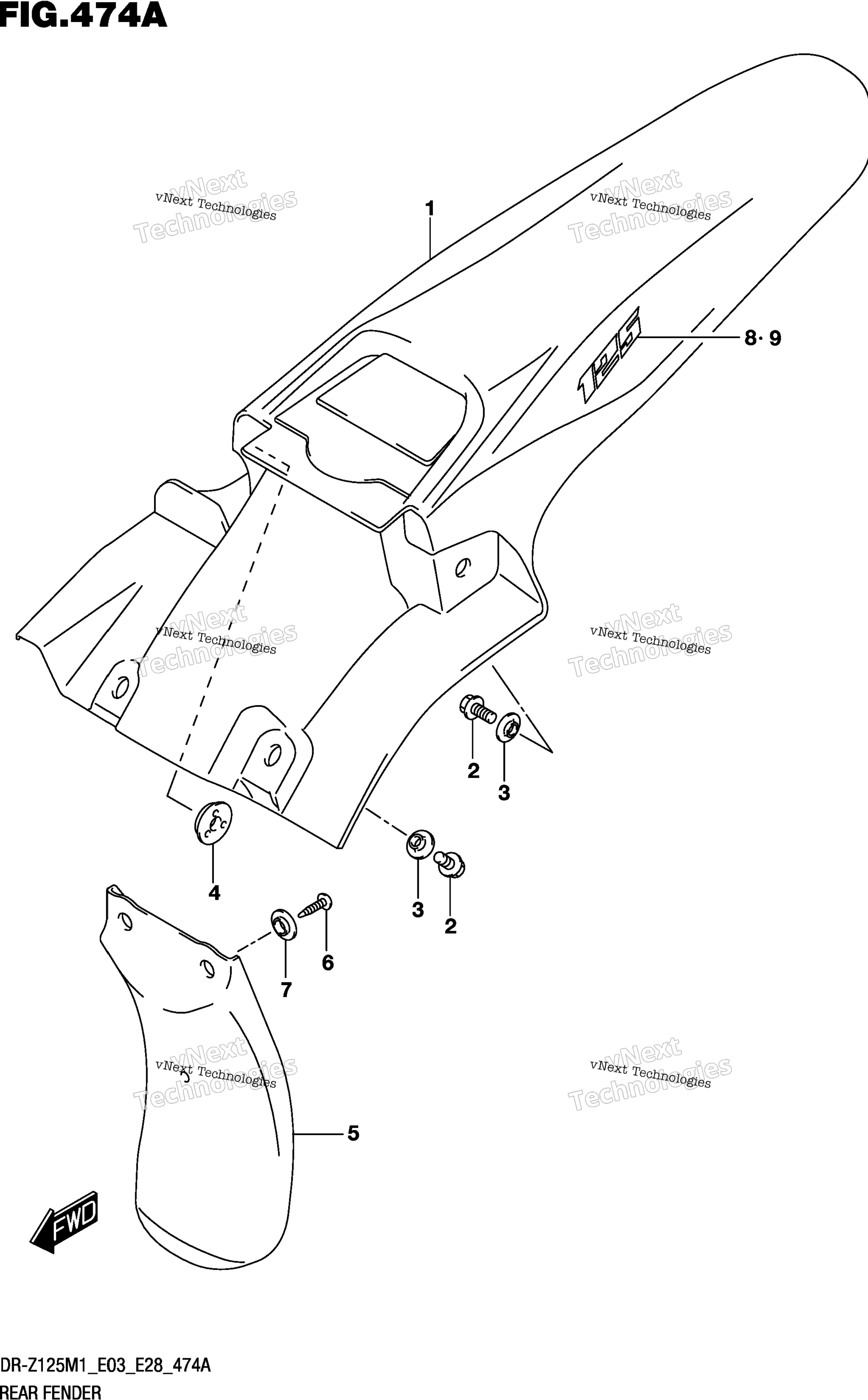 Заднее крыло (Dr-Z125)