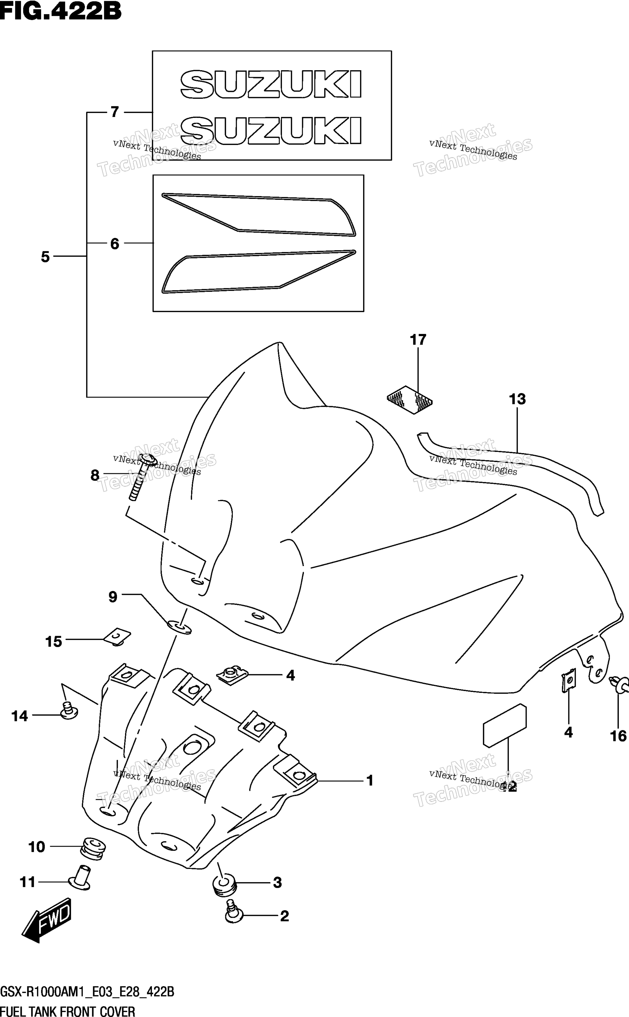 Топливный бак Front Cover (Gsx-R1000ra)