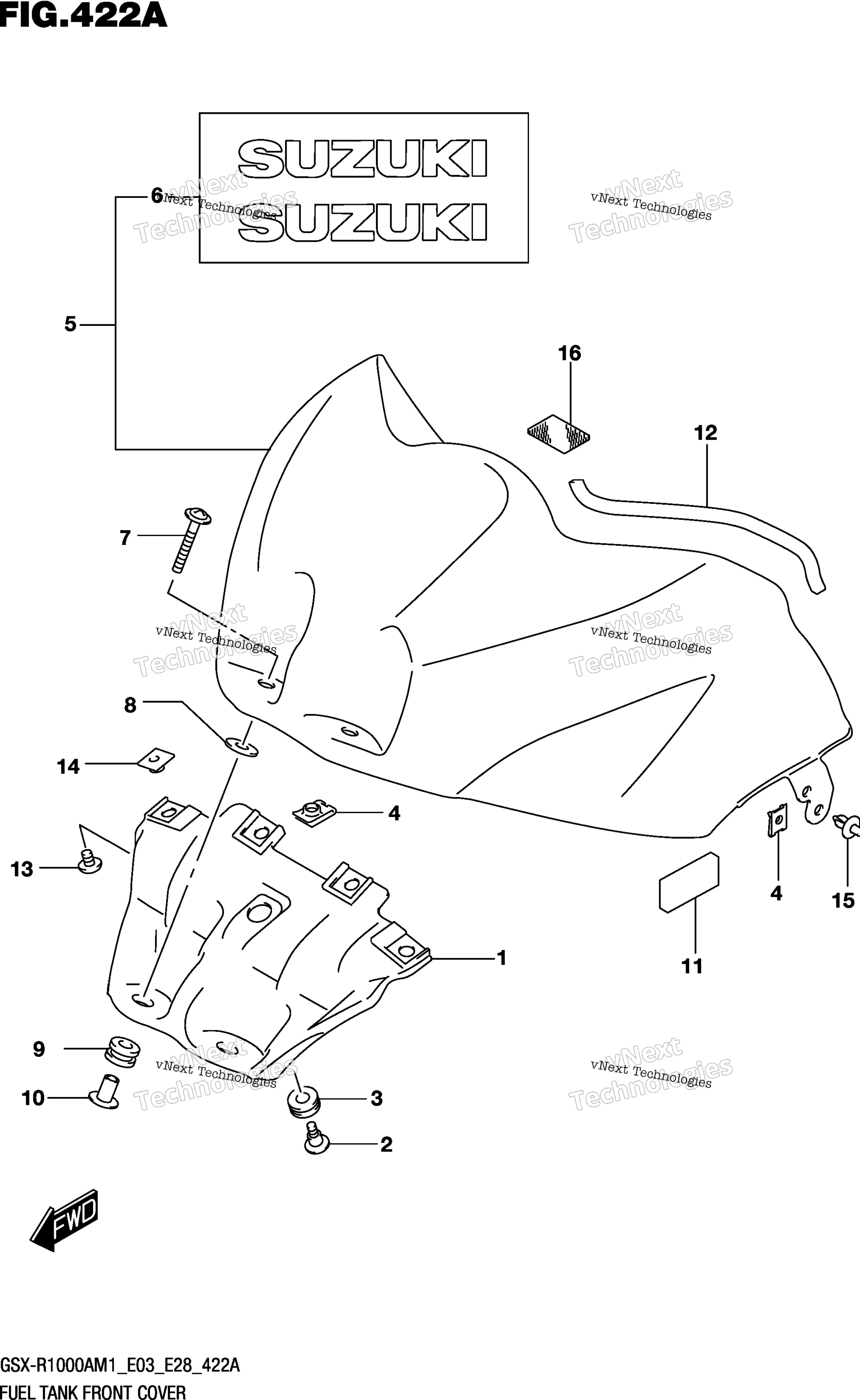 Топливный бак Front Cover (Gsx-R1000a)