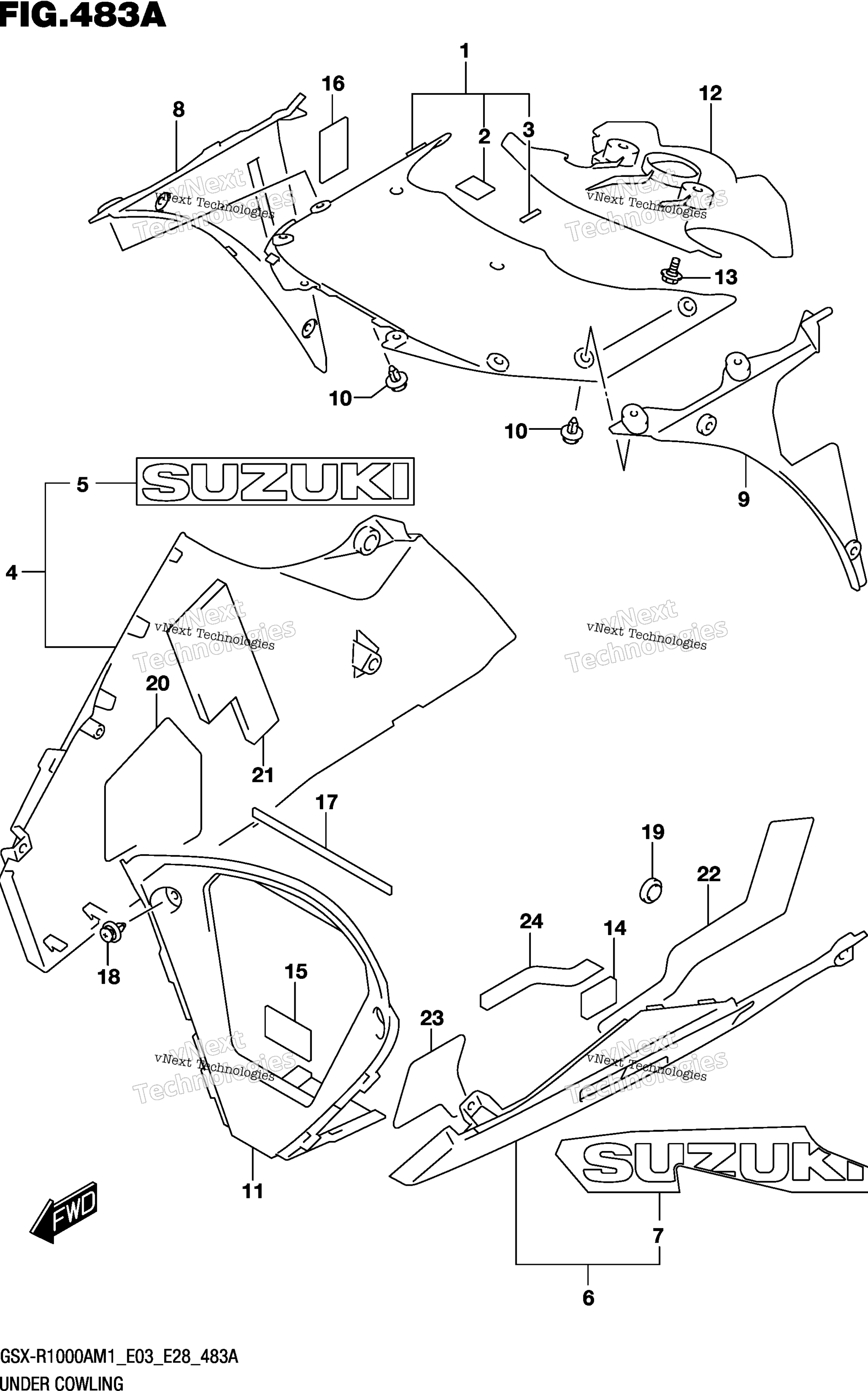 Нижний обтекатель (Gsx-R1000a)