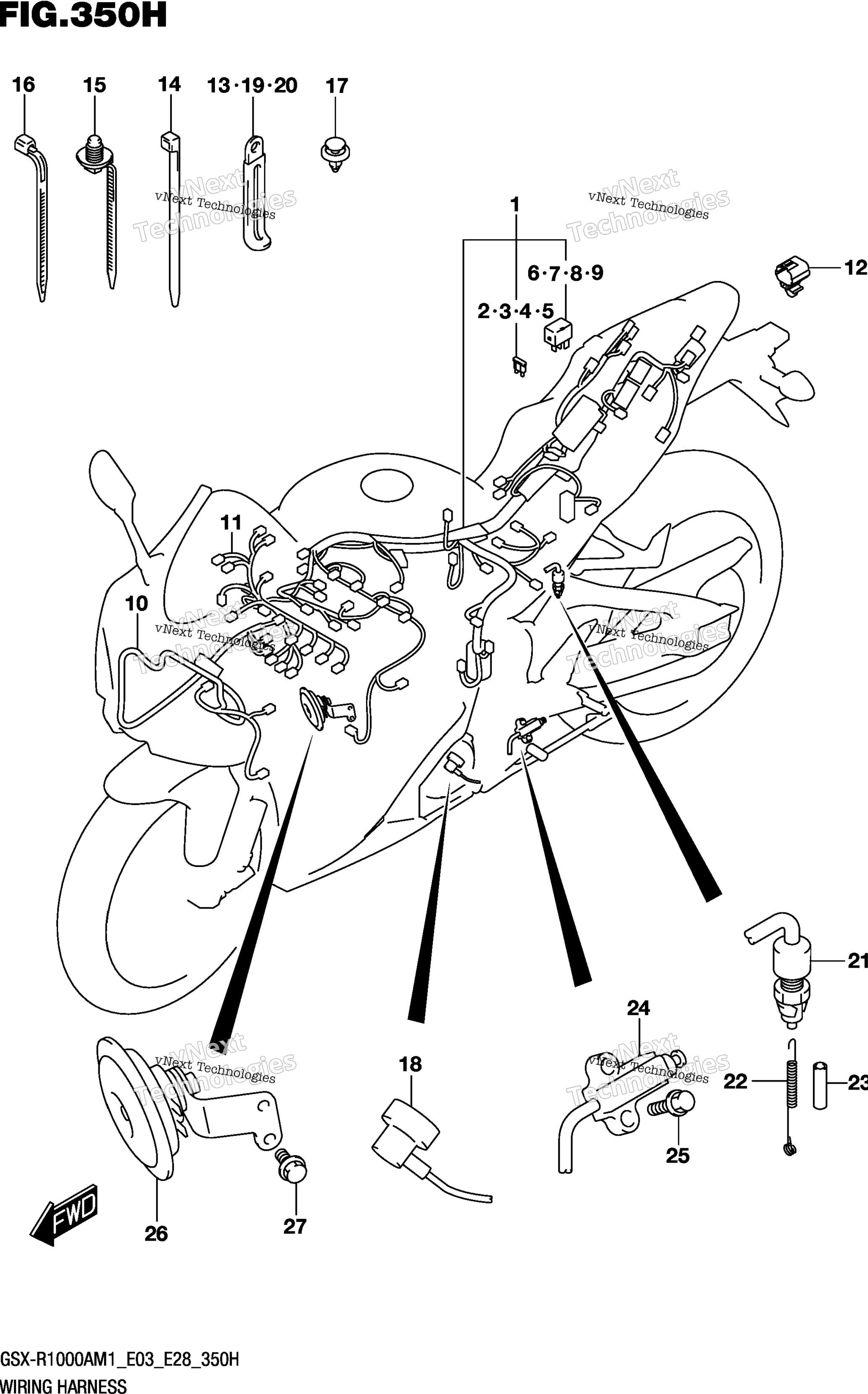 Жгут проводов (Gsx-R1000a,Gsx-R1000za:E33)
