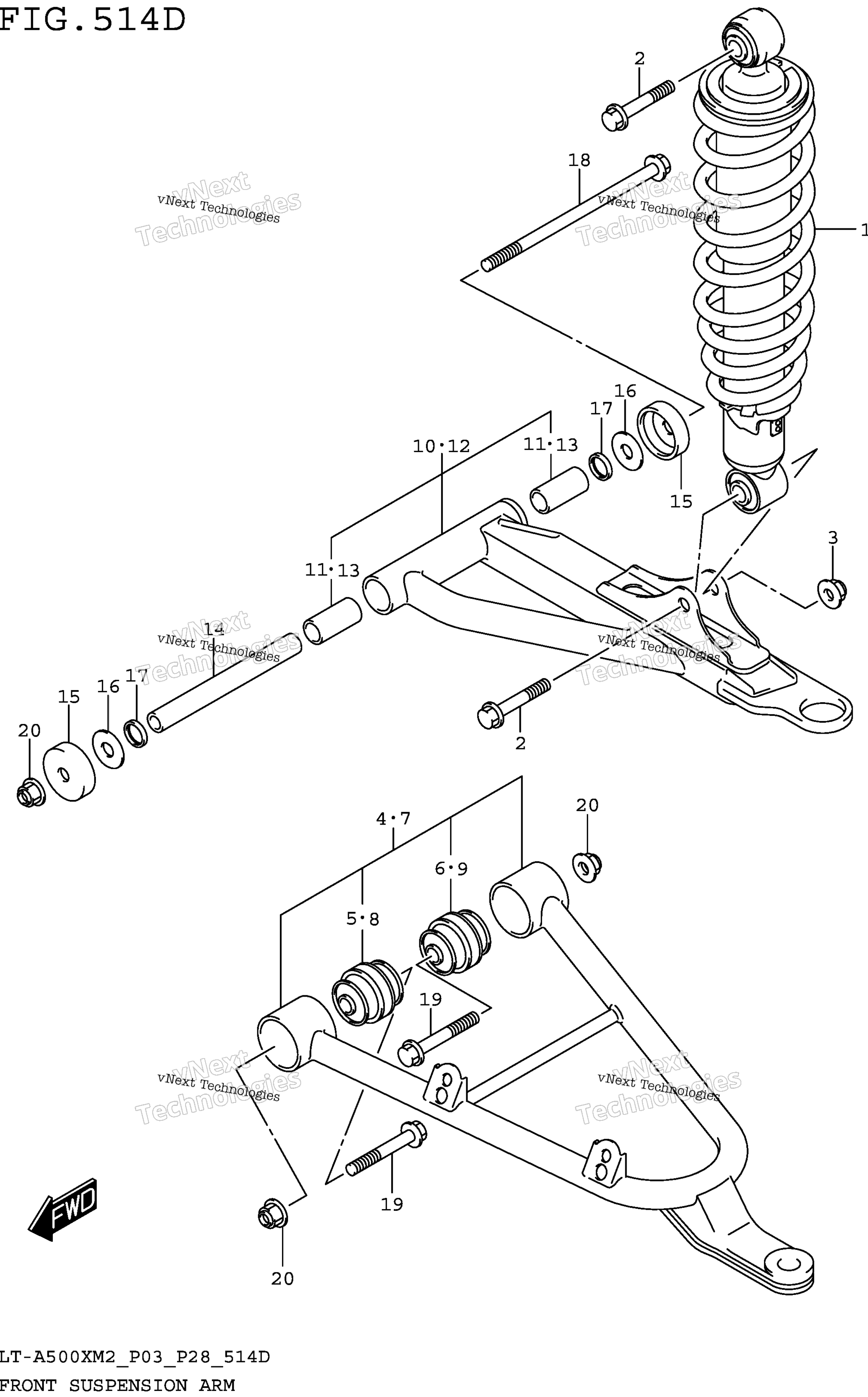 Передняя часть Suspension Arm (Lt-A500xpm2 P03)