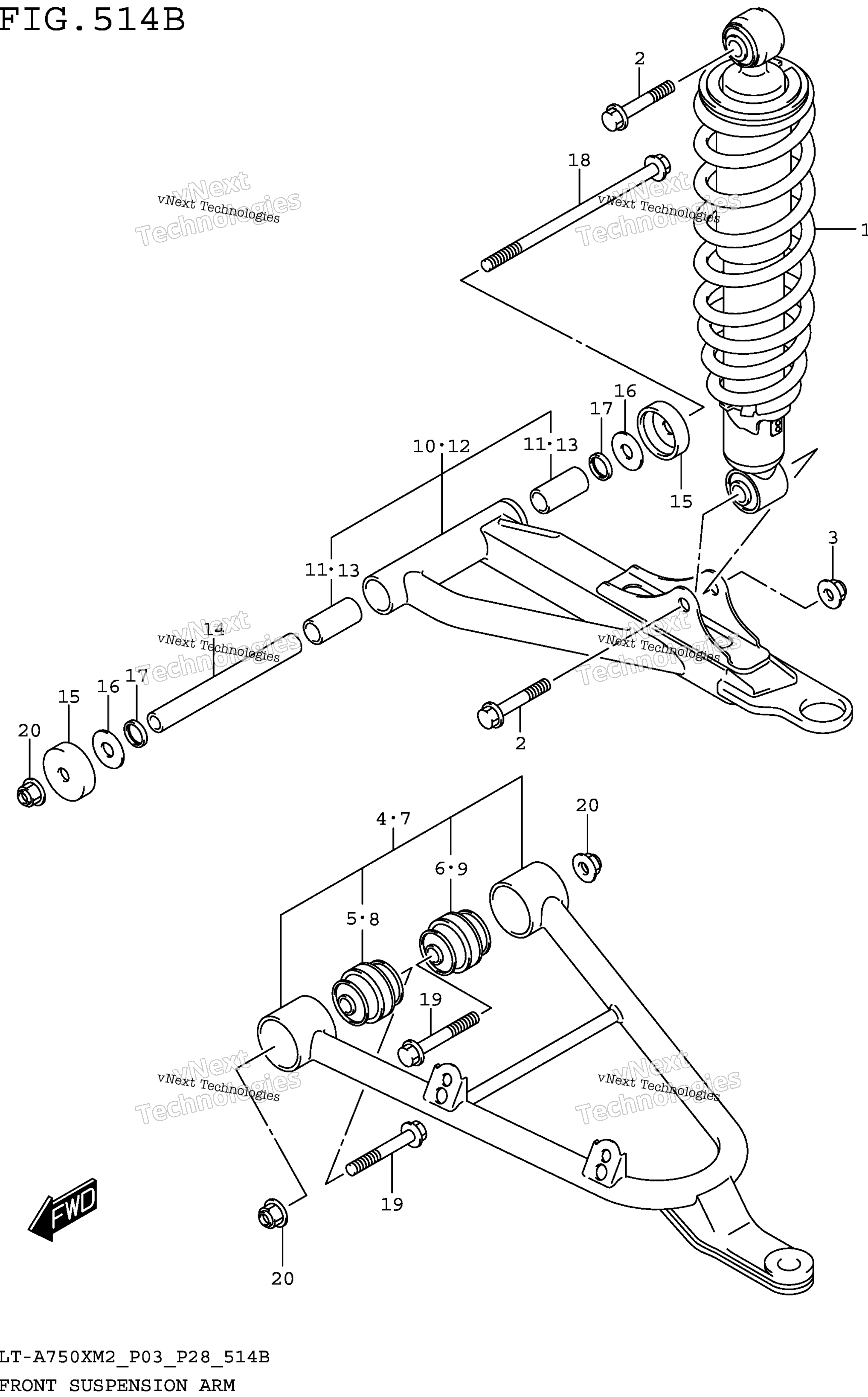 Передняя часть Suspension Arm (Lt-A750xm2 P28)