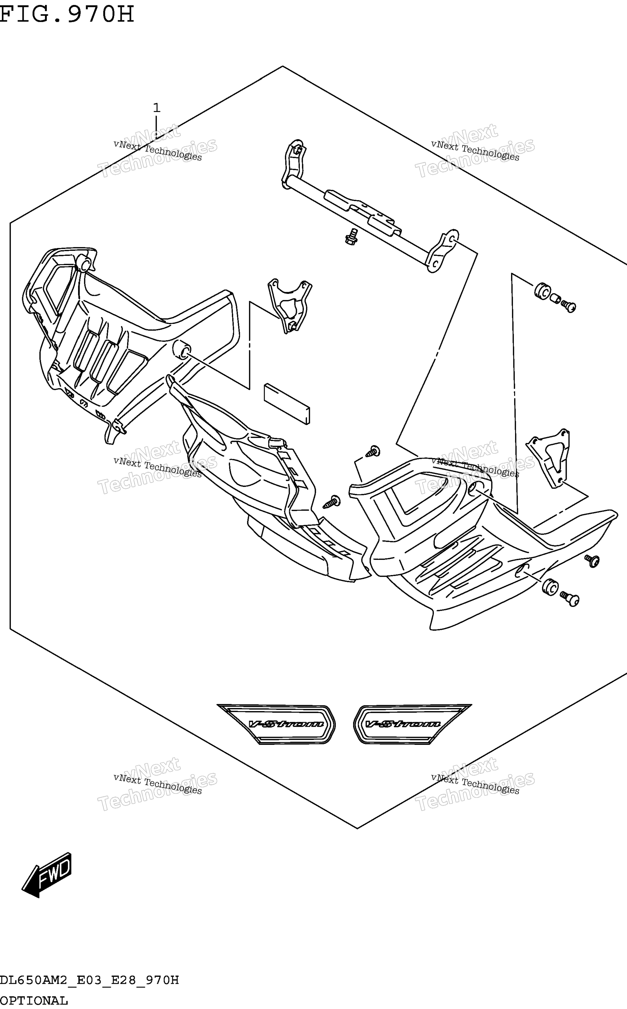 Опциональное оборудование (Dl650am2 E33:Under Cowling Set)