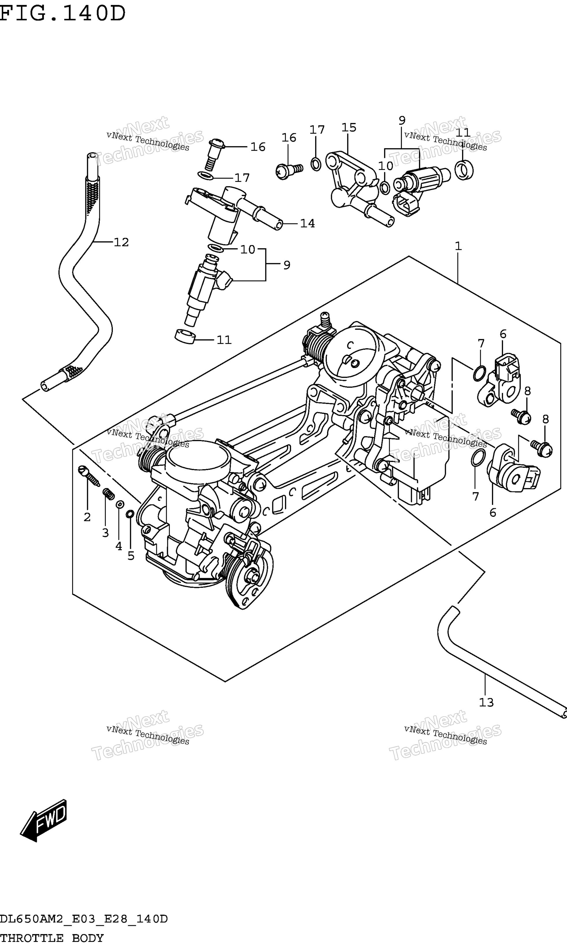 Дроссельный узел (Dl650xam2 E03)
