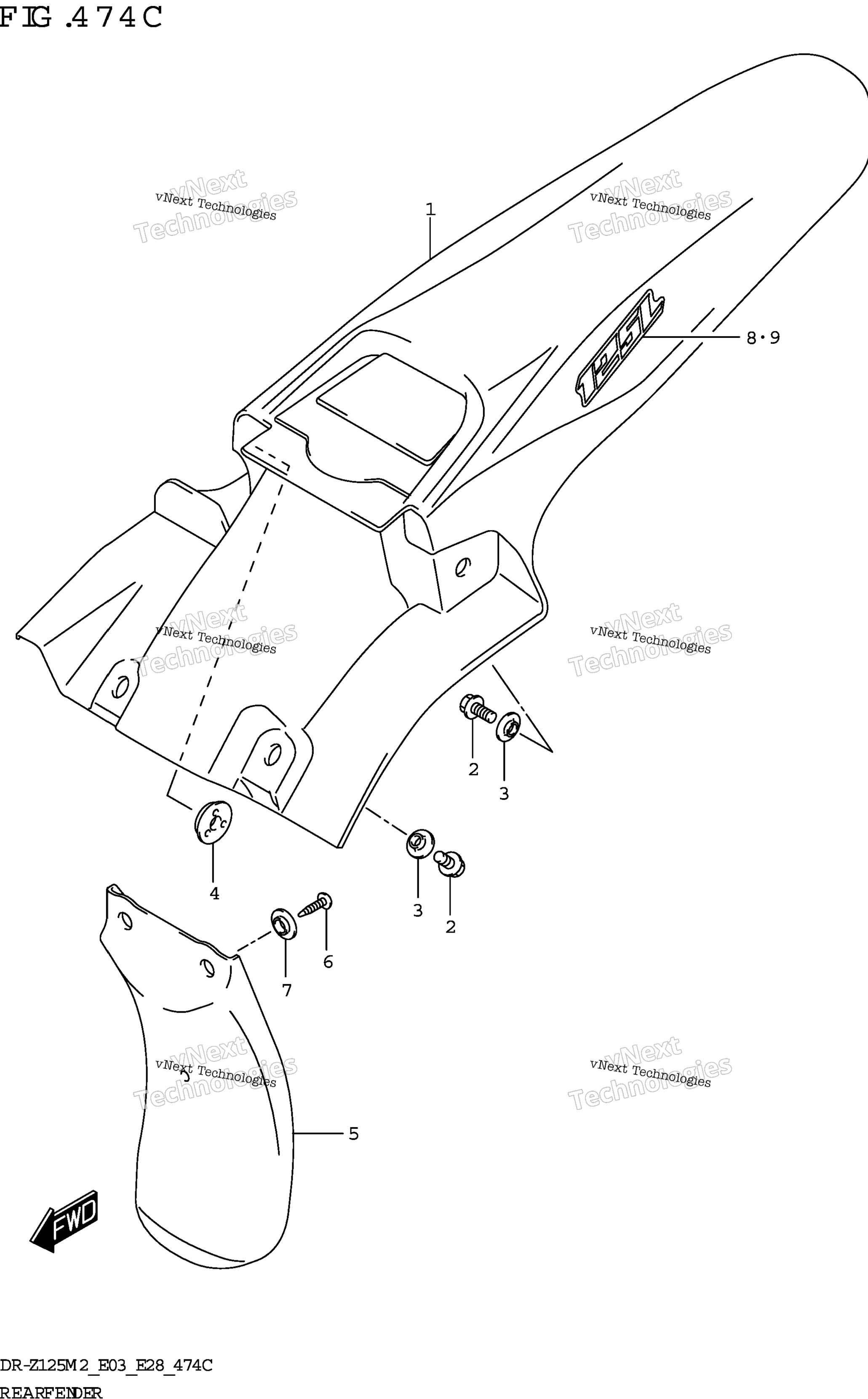 Заднее крыло (Dr-Z125l:E28)