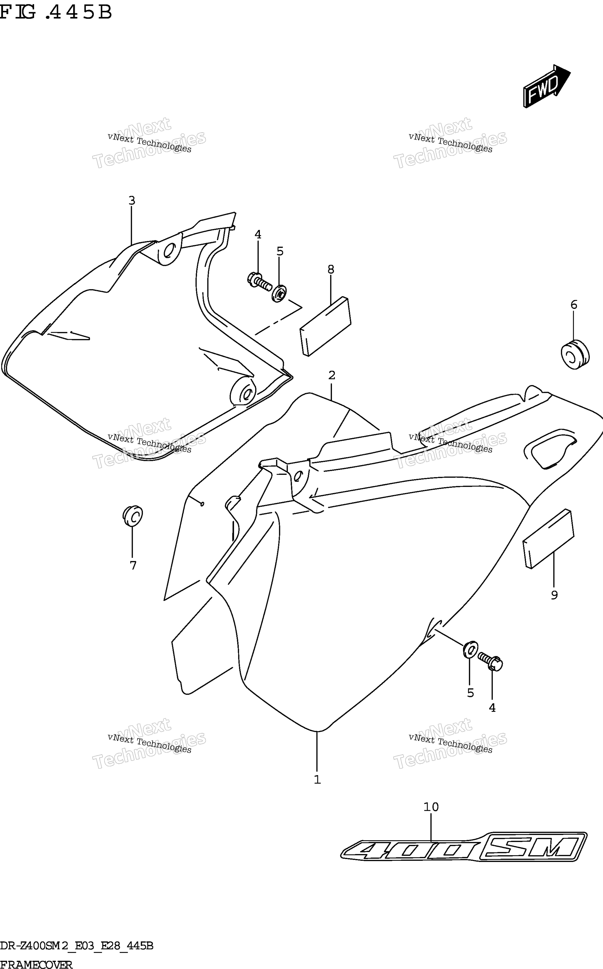 Крышка рамы (Dr-Z400sm:E33)
