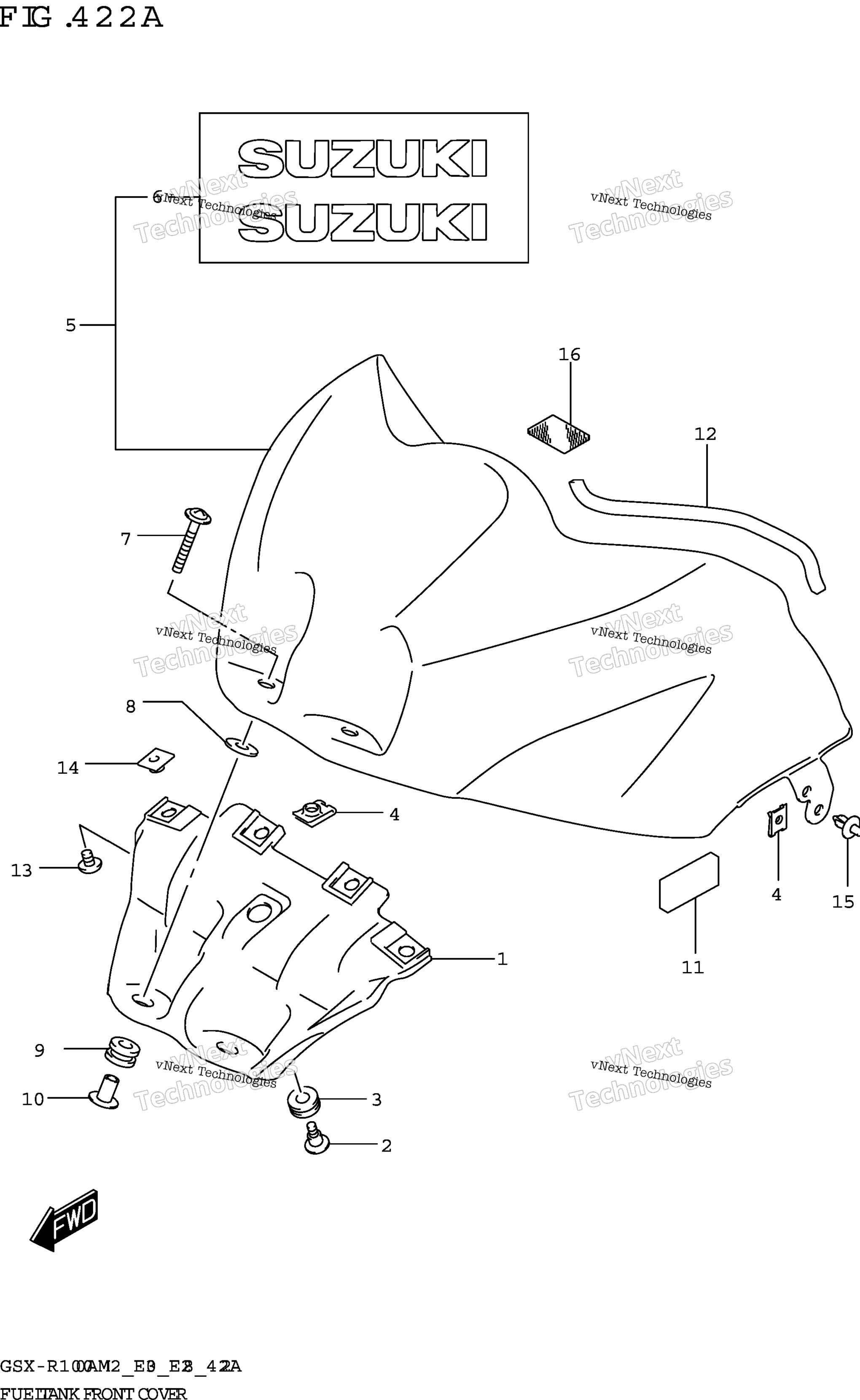 Топливный бак Front Cover (Gsx-R1000a)