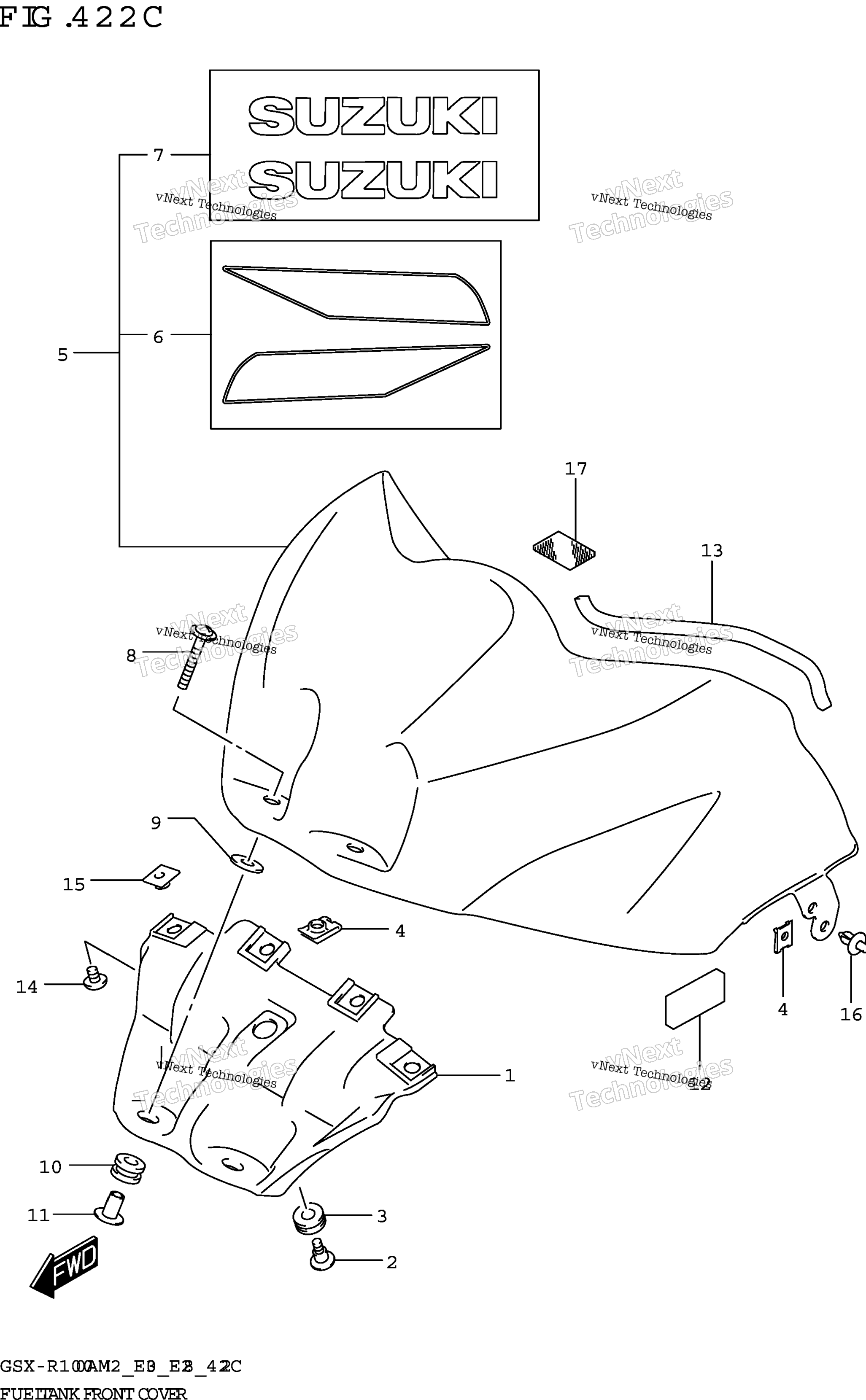 Топливный бак Front Cover (Gsx-R1000ra)