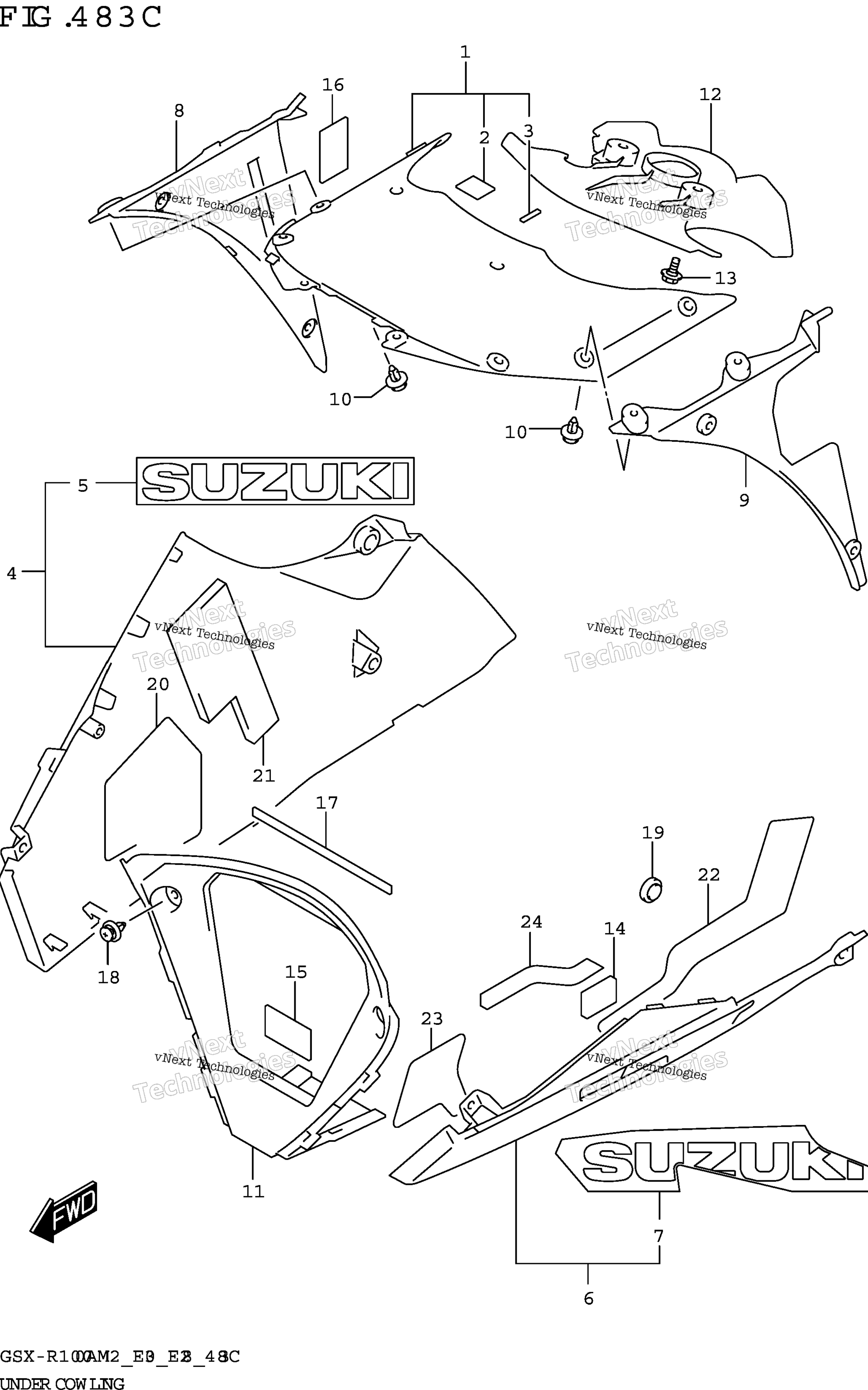 Нижний обтекатель (Gsx-R1000rza)