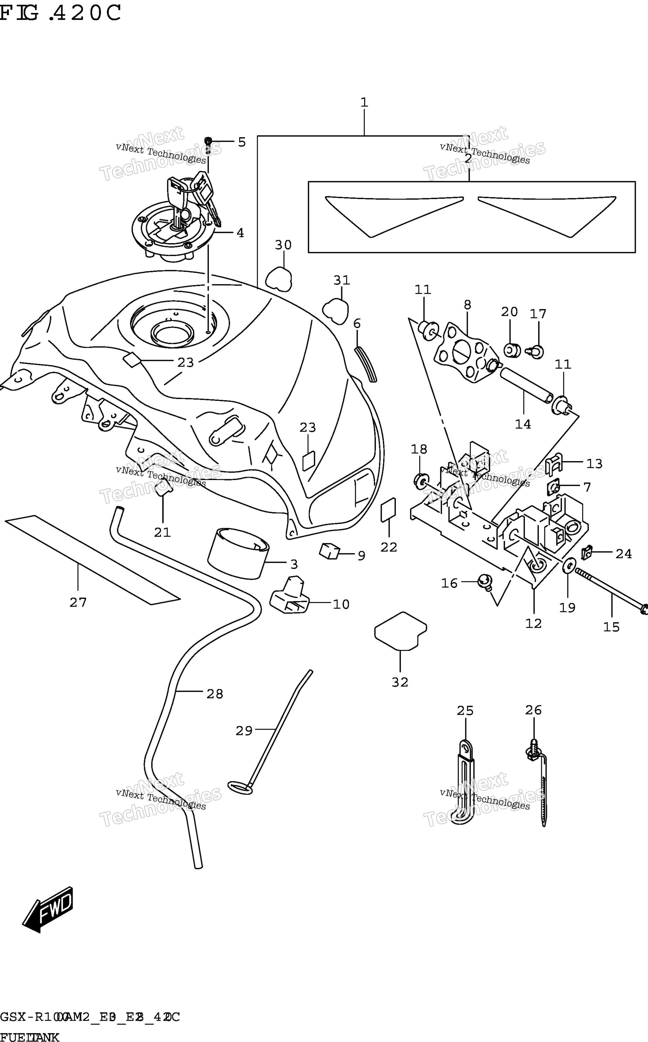 Топливный бак (Gsx-R1000rza:(E33))