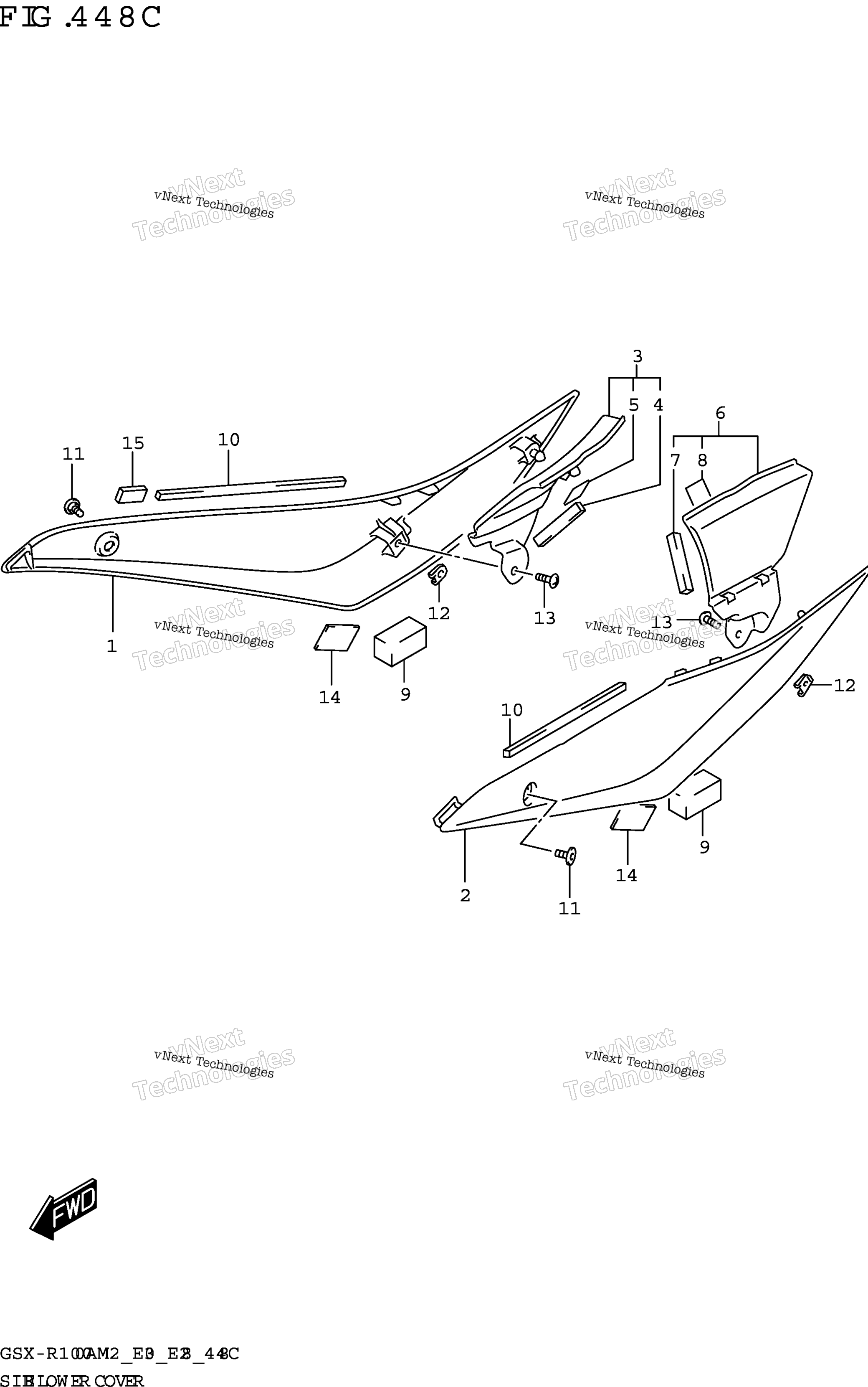 Side Lower крышка (Gsx R1000rza)