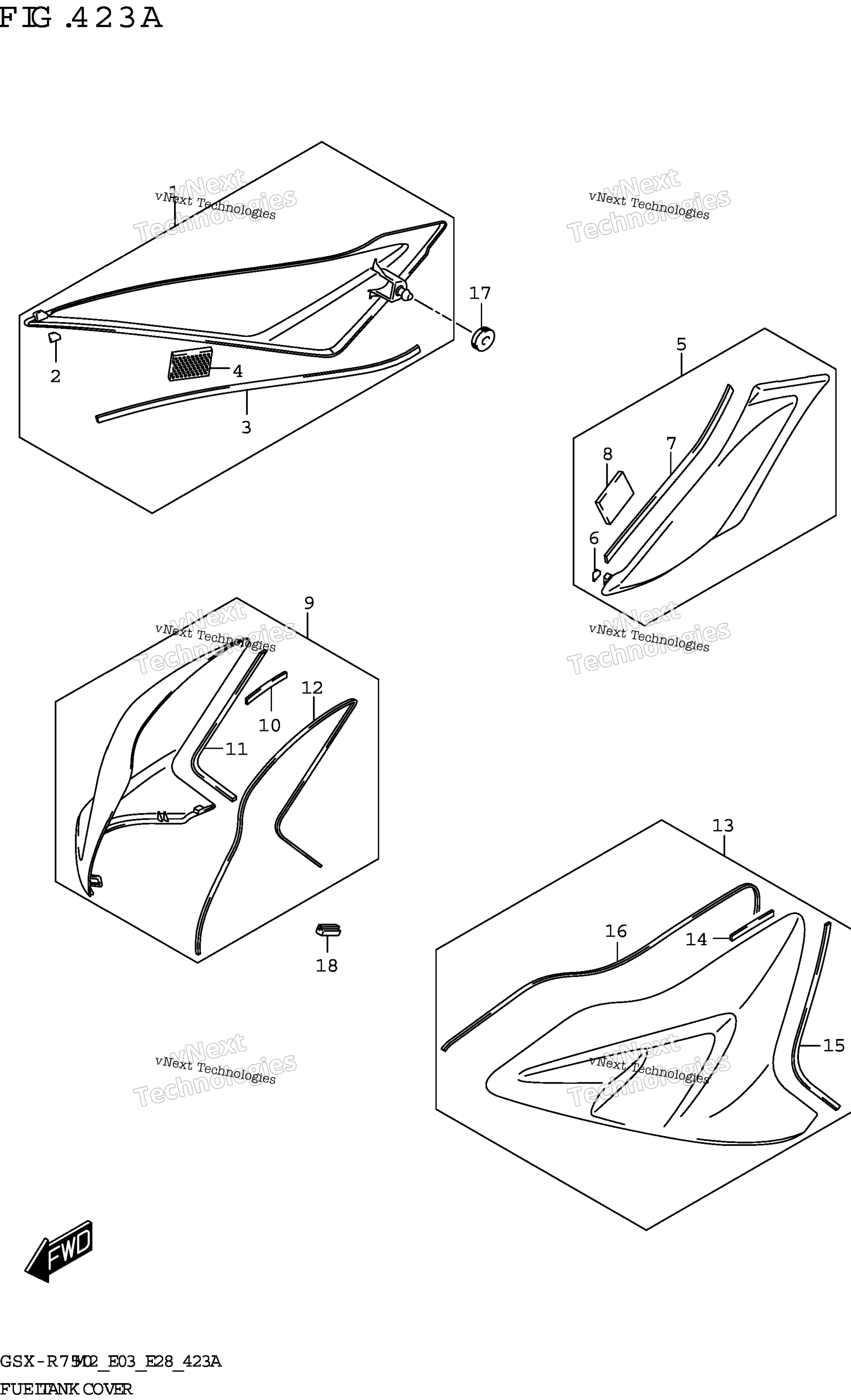 Топливный бак Cover (Gsx-R750)