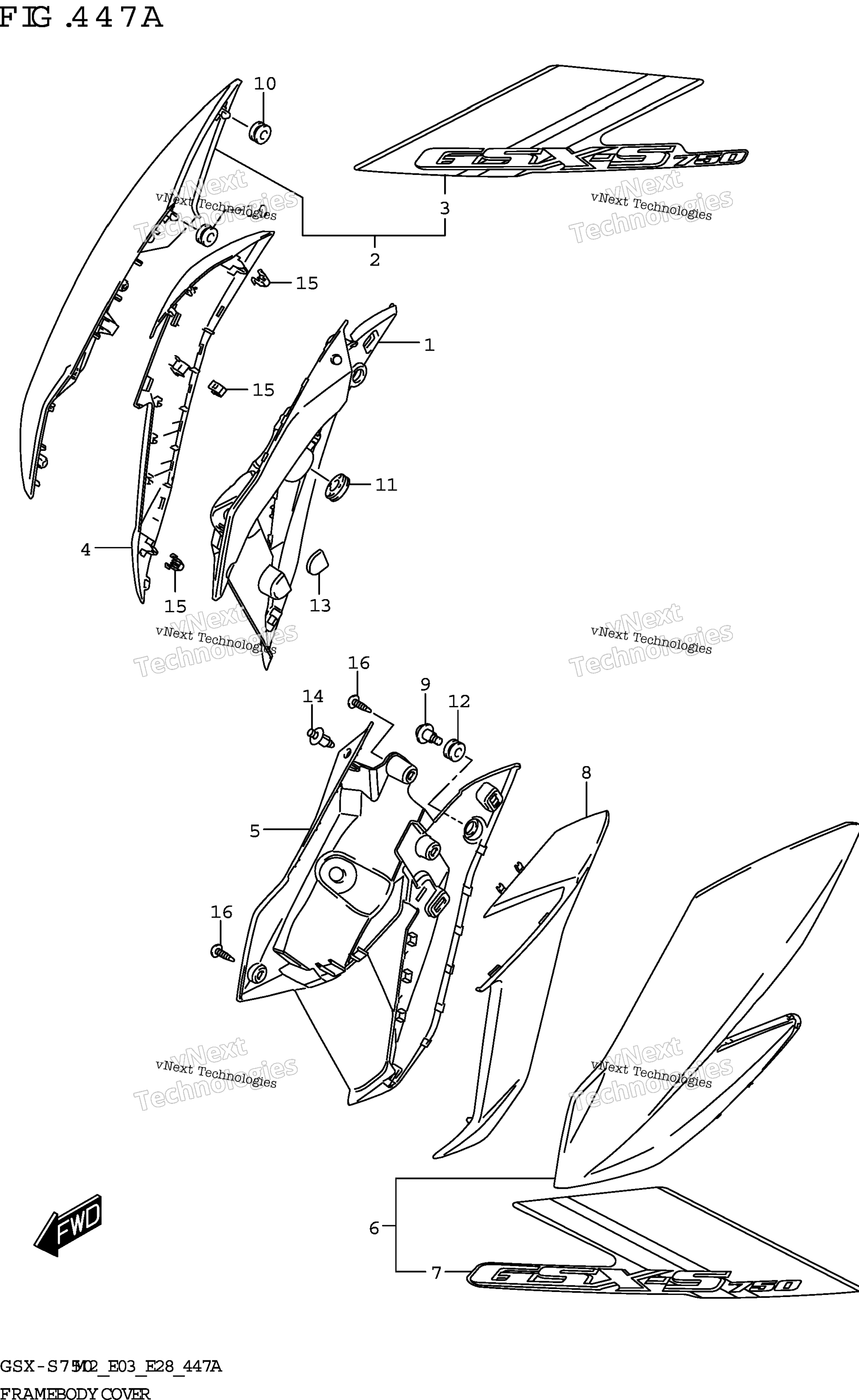 Рама Body Cover (Gsx-S750,Gsx-S750a)