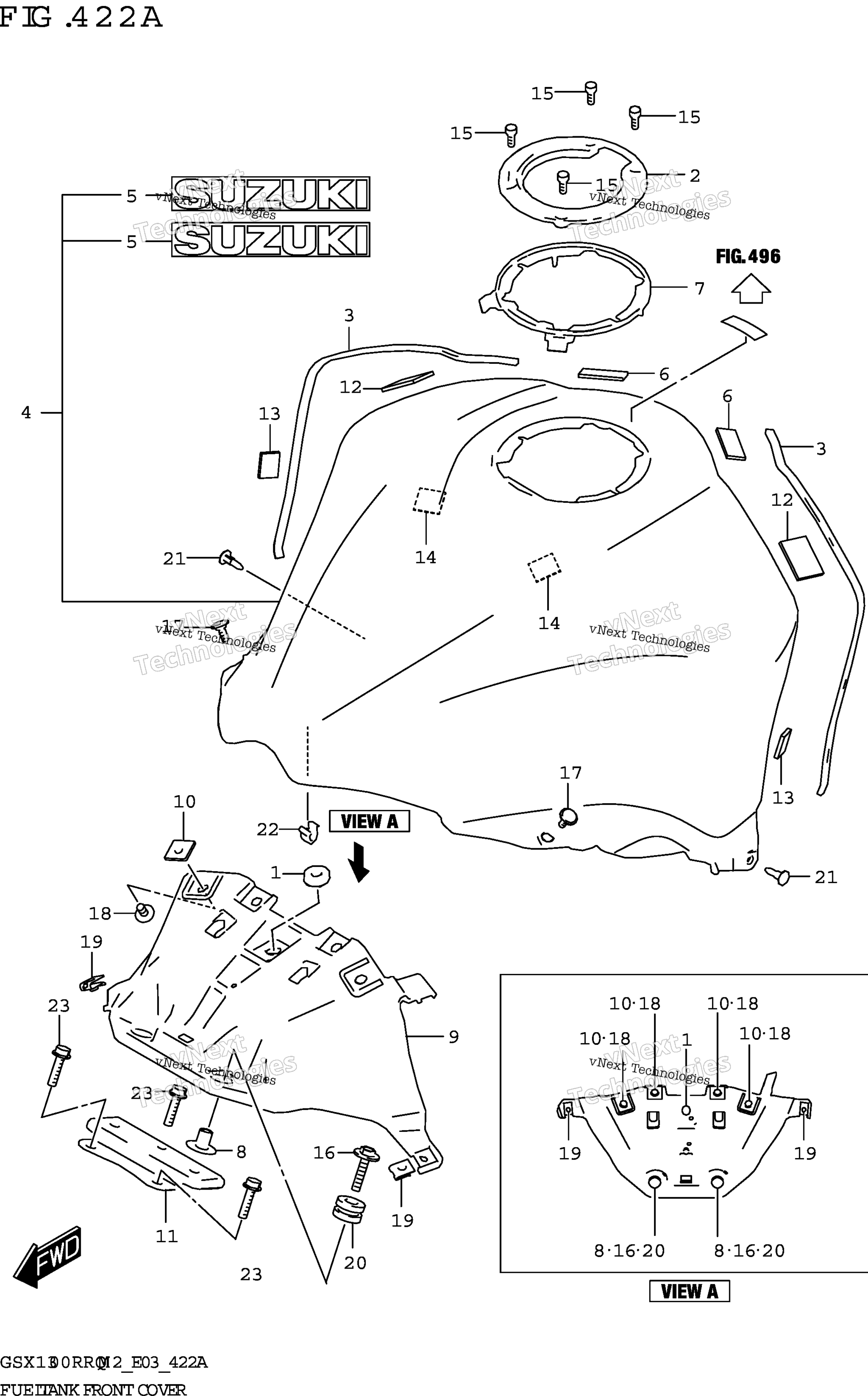 Топливный бак Front Cover (Gsx1300rrq)