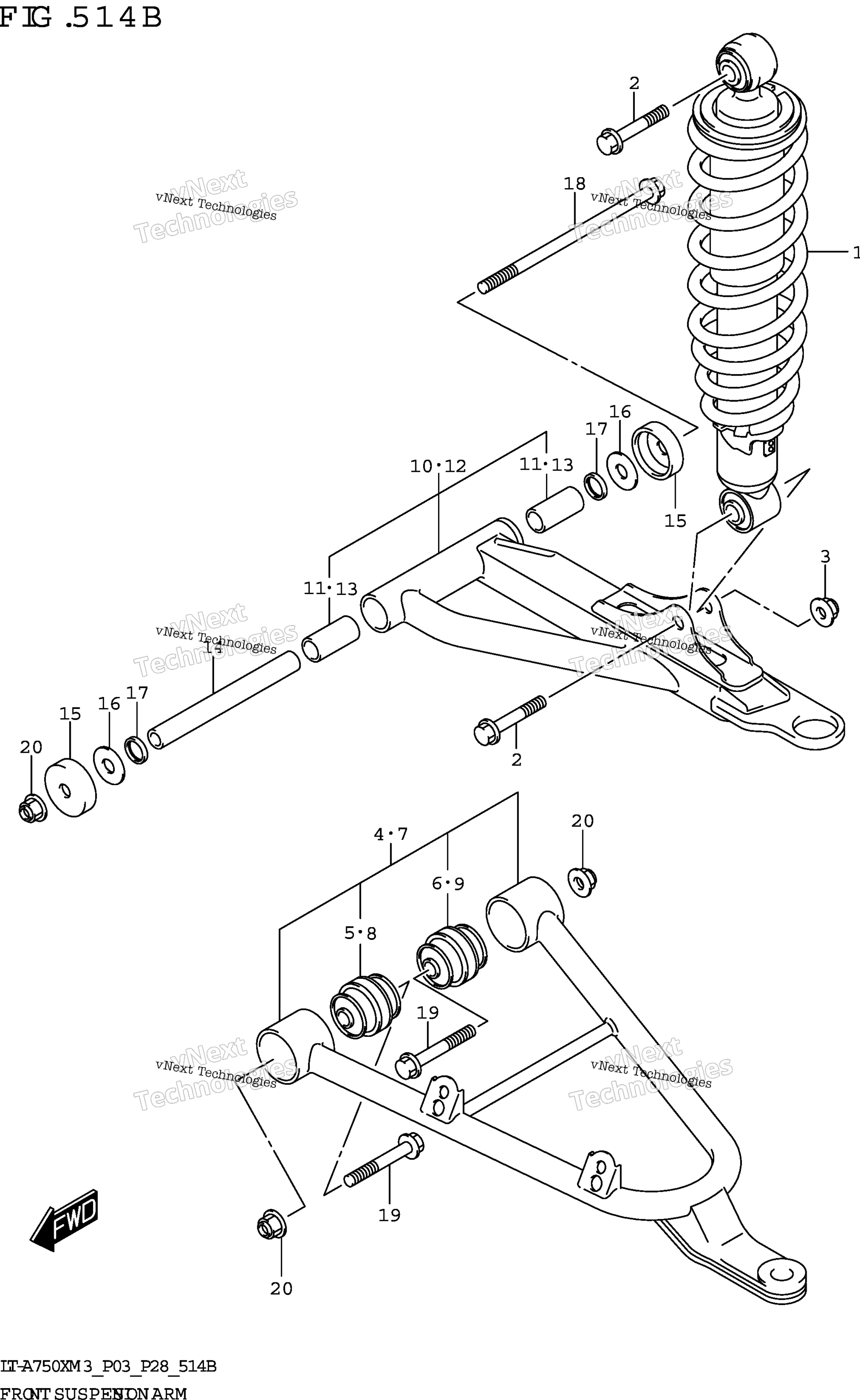Передняя часть Suspension Arm (Lt-A750xp)