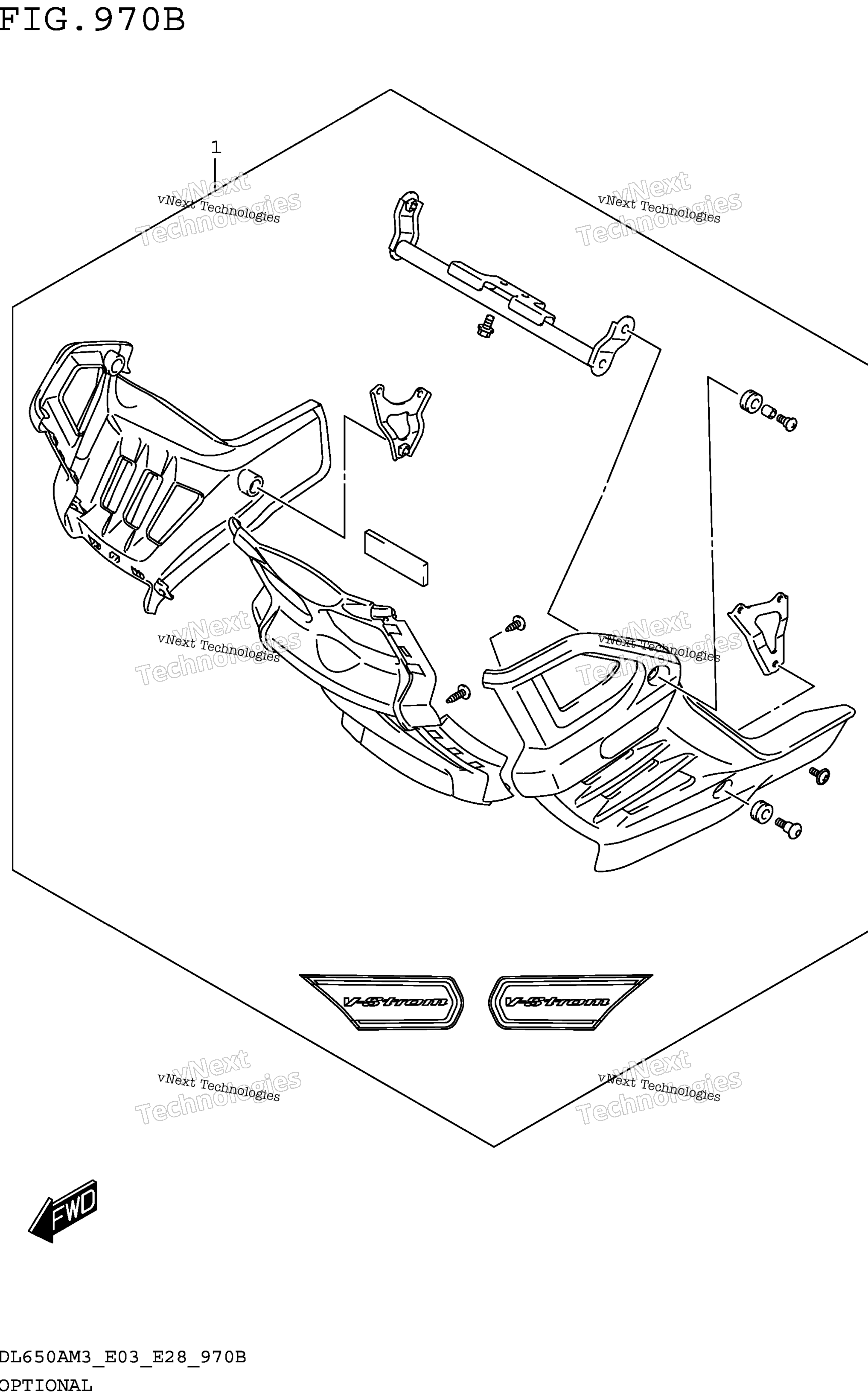 Опциональное оборудование (Dl650am3e03,Under Cowling Set)