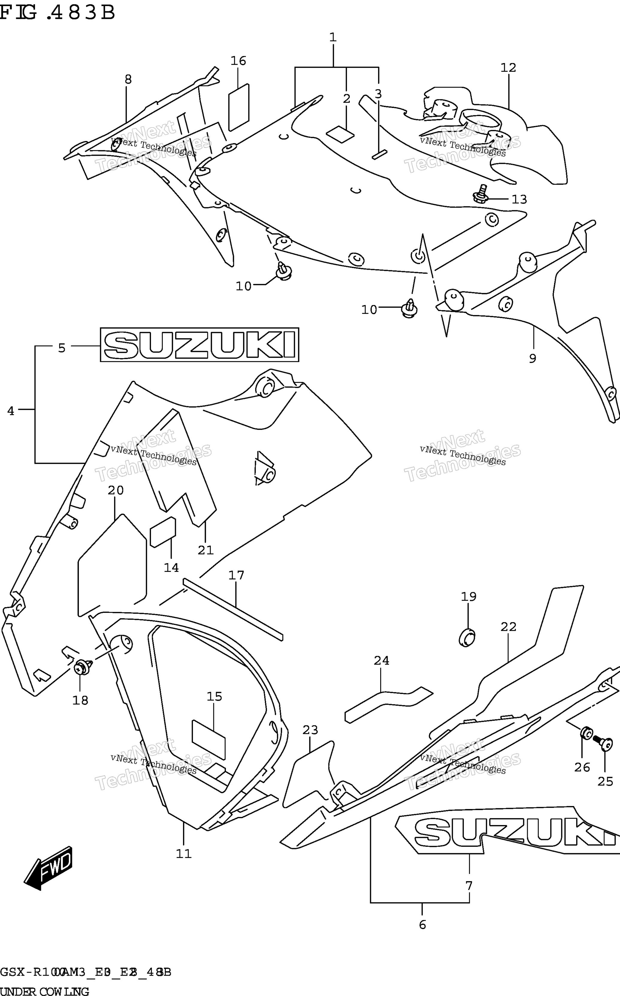 Нижний обтекатель (Gsx-R1000ra)