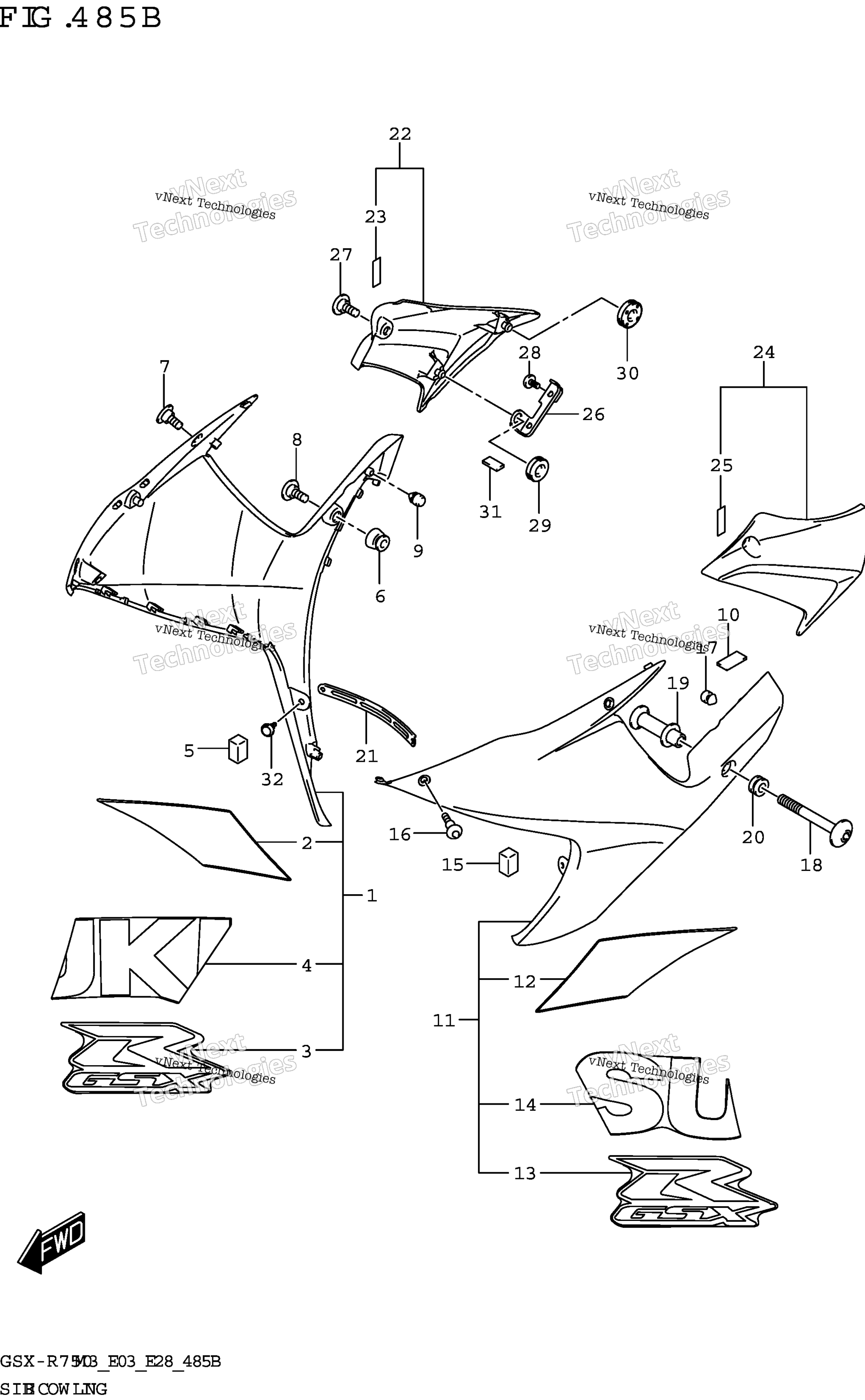 Боковой обтекатель (Gsx-R750z)