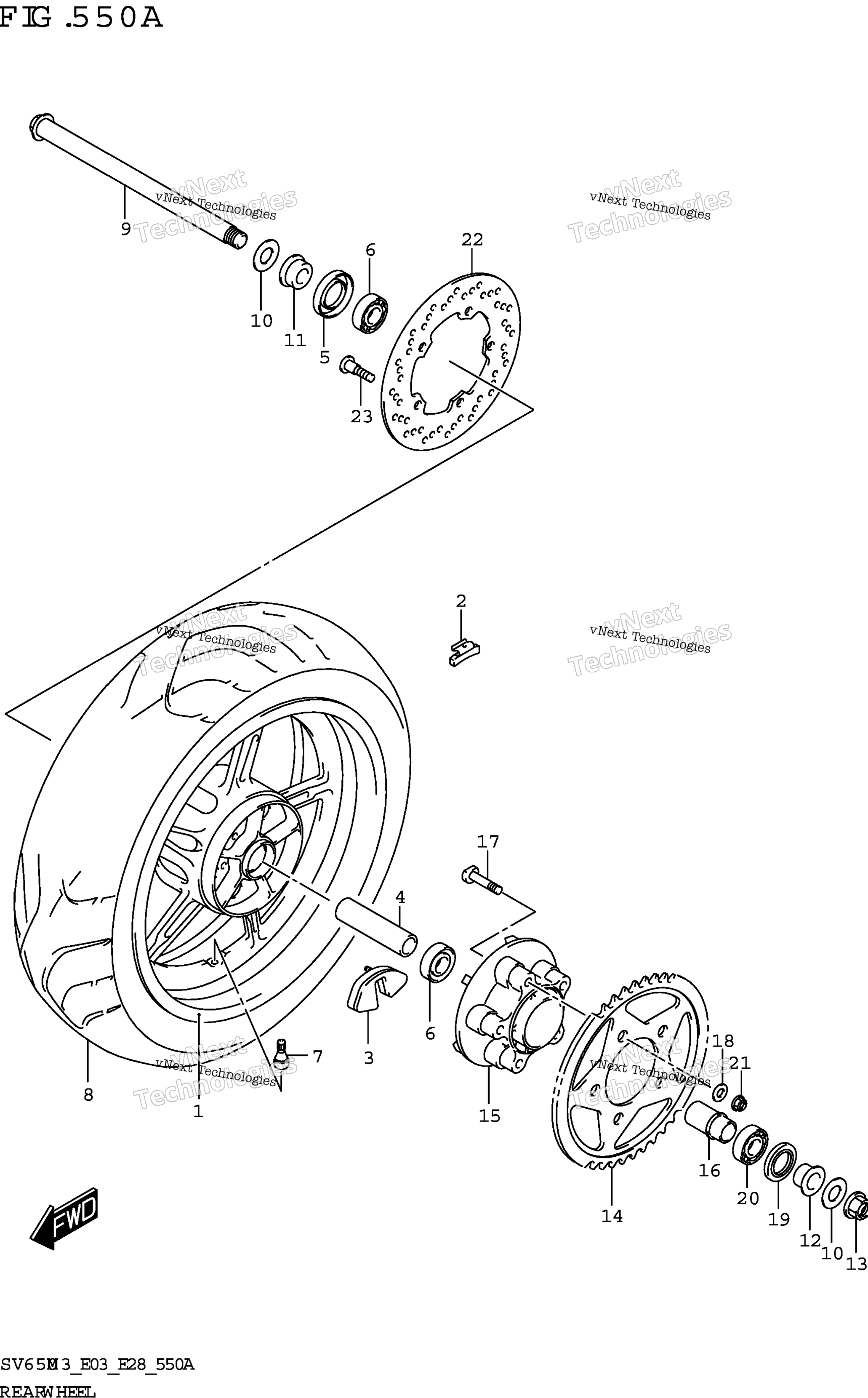 Заднее колесо (Sv650)