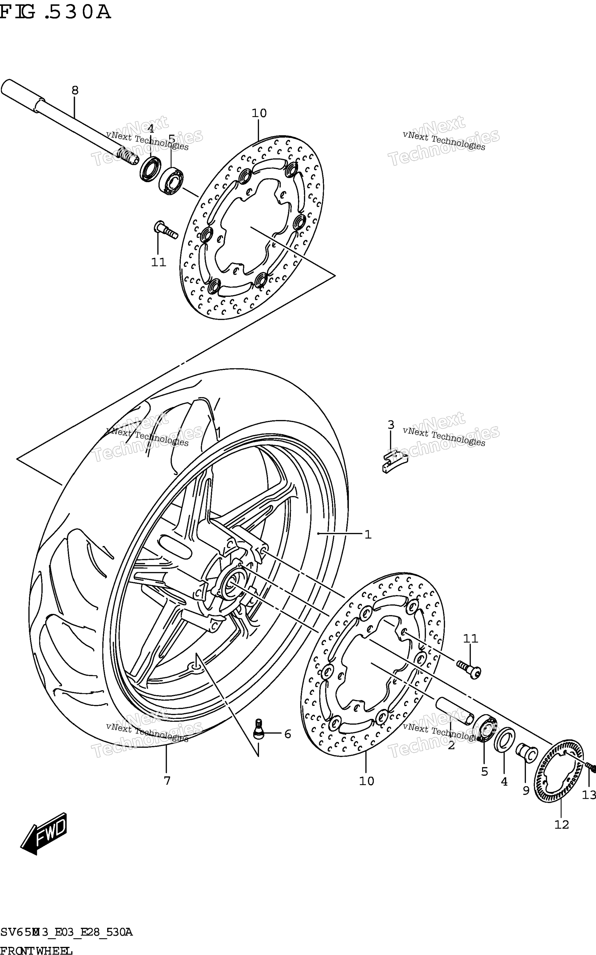 Переднее колесо (Sv650,Sv650a)