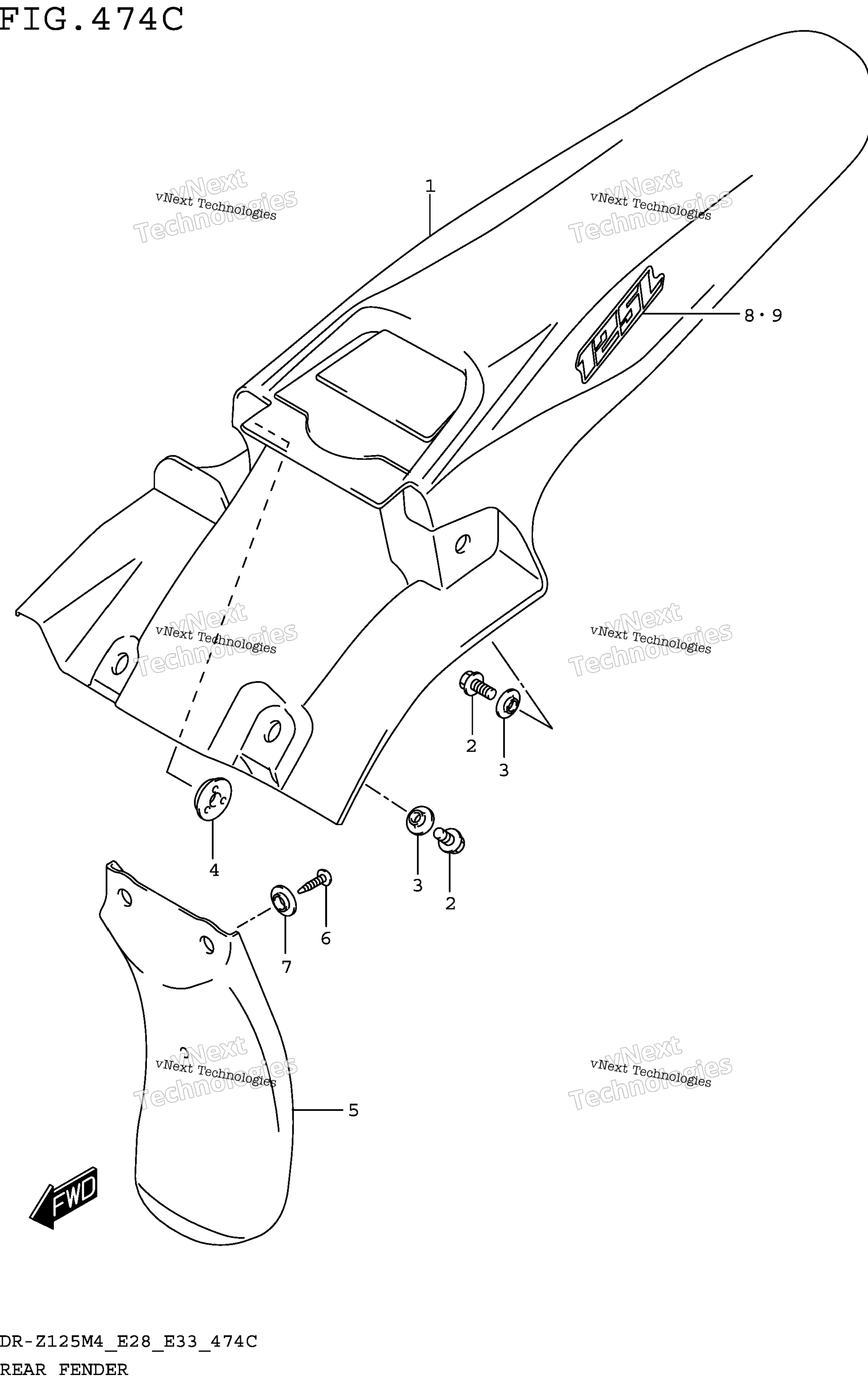 Заднее крыло (Dr-Z125lm4 E33)