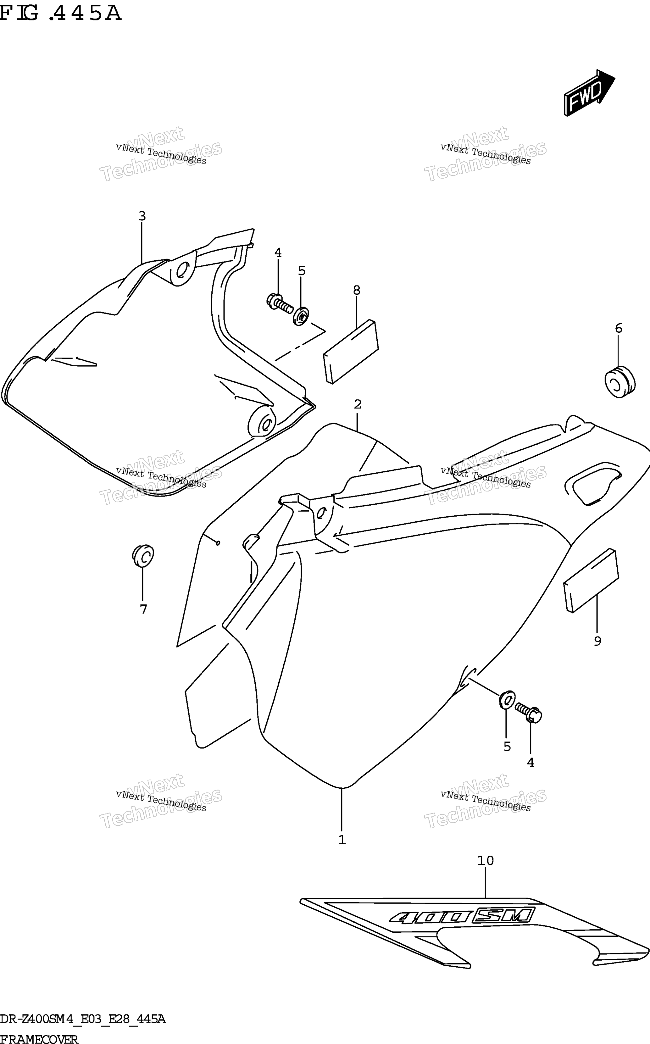 Крышка рамы (Dr-Z400sm:(E03 E28))
