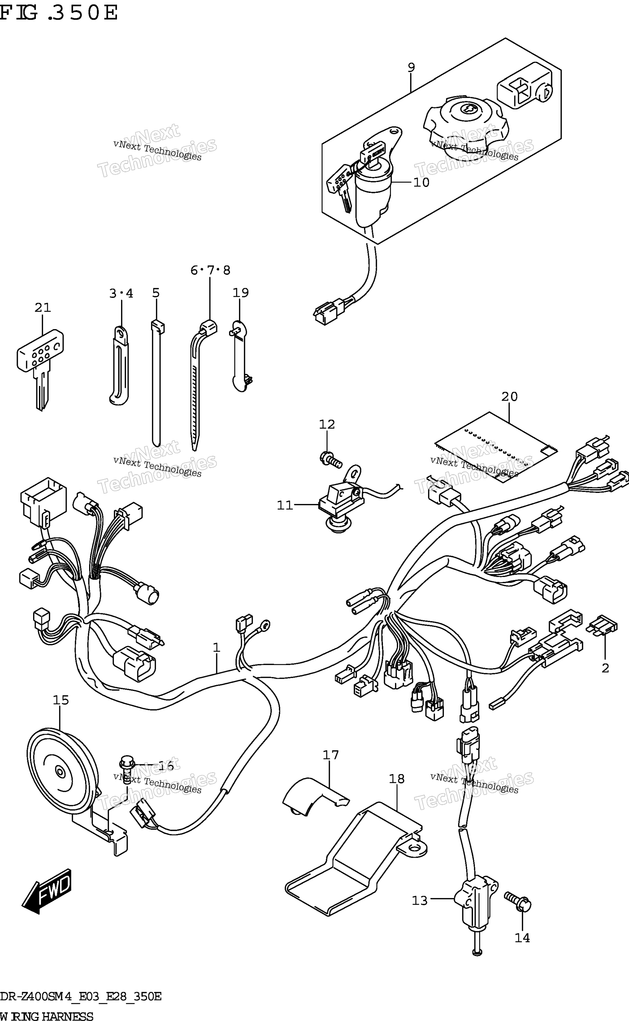 Жгут проводов (Dr-Z400sm:E33)