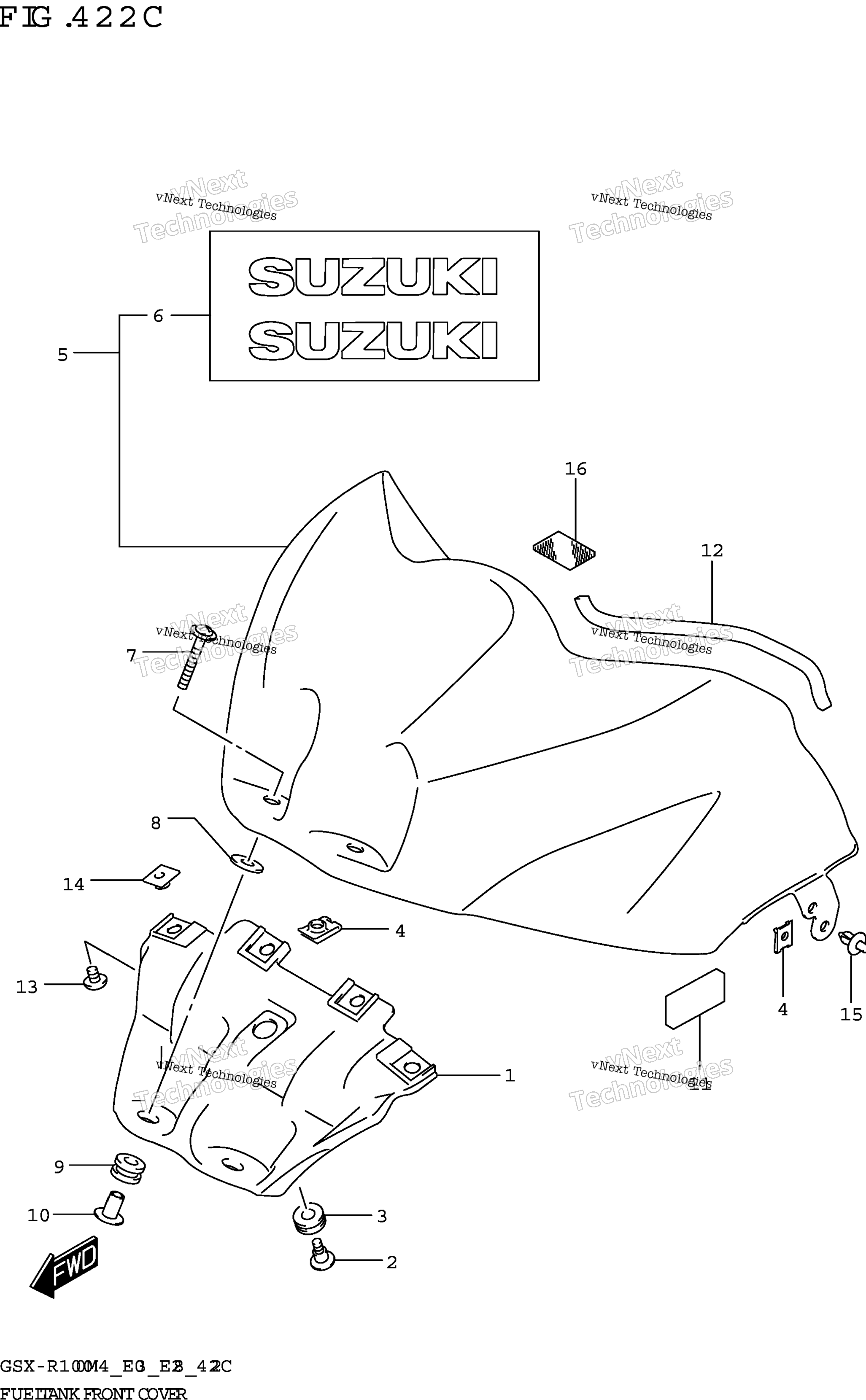 Топливный бак Front Cover ((Gsx-R1000a,Gsx-R1000ra):E33)