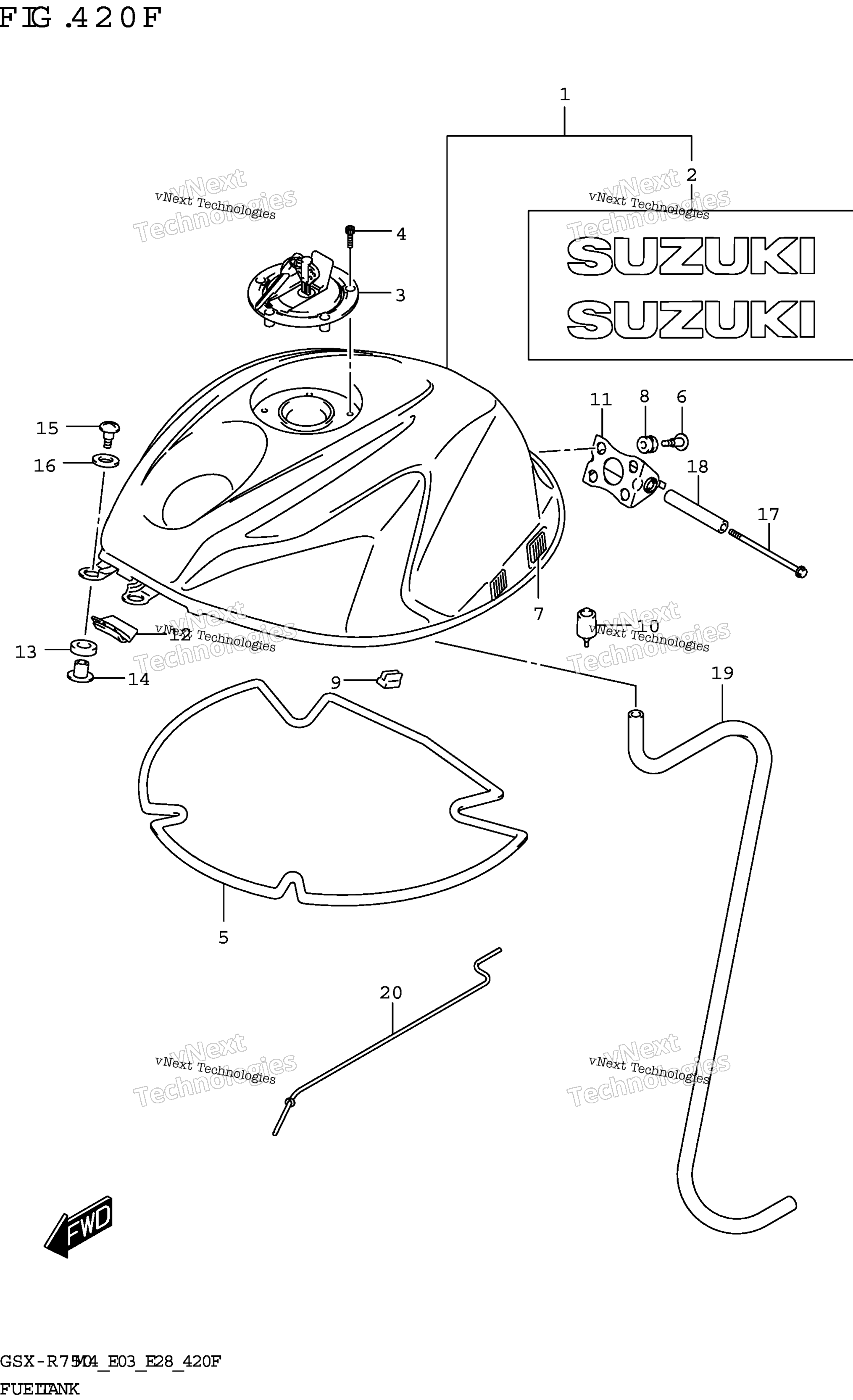 Топливный бак (Gsx-R750z:E33)