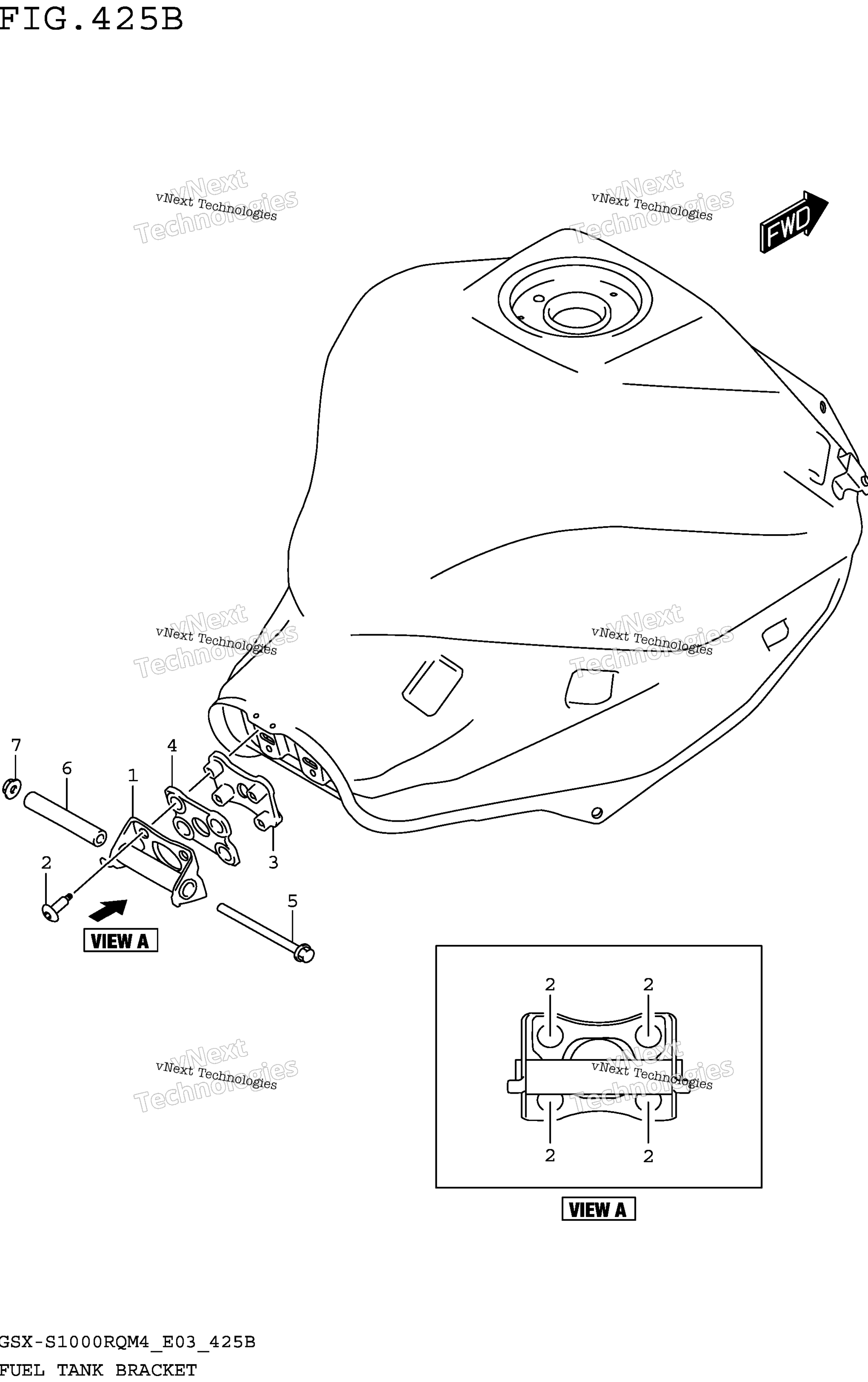 Топливный бак Bracket (Gsx-S1000rqm4 E28)