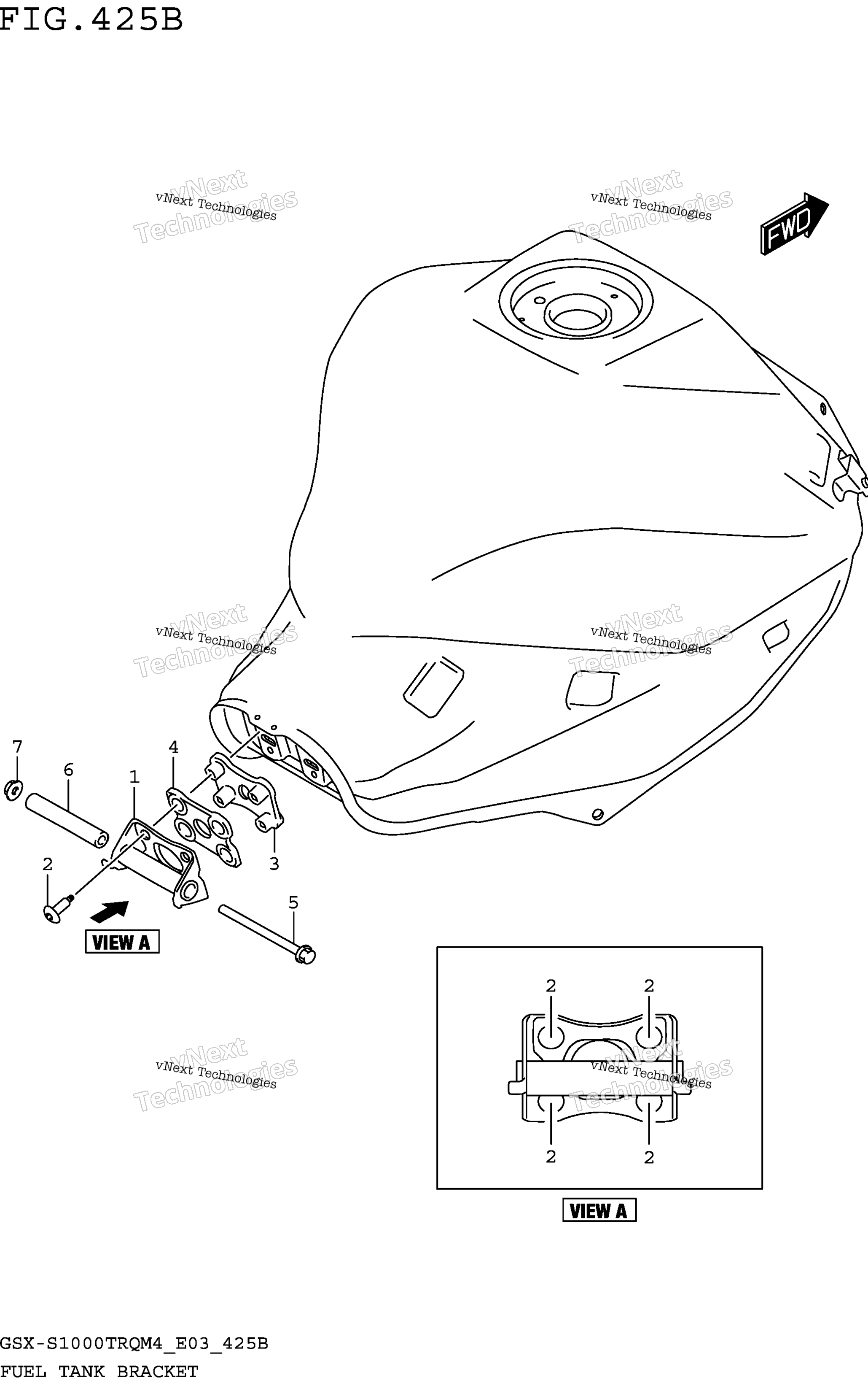Топливный бак Bracket (Gsx-S1000trqm4 E28)