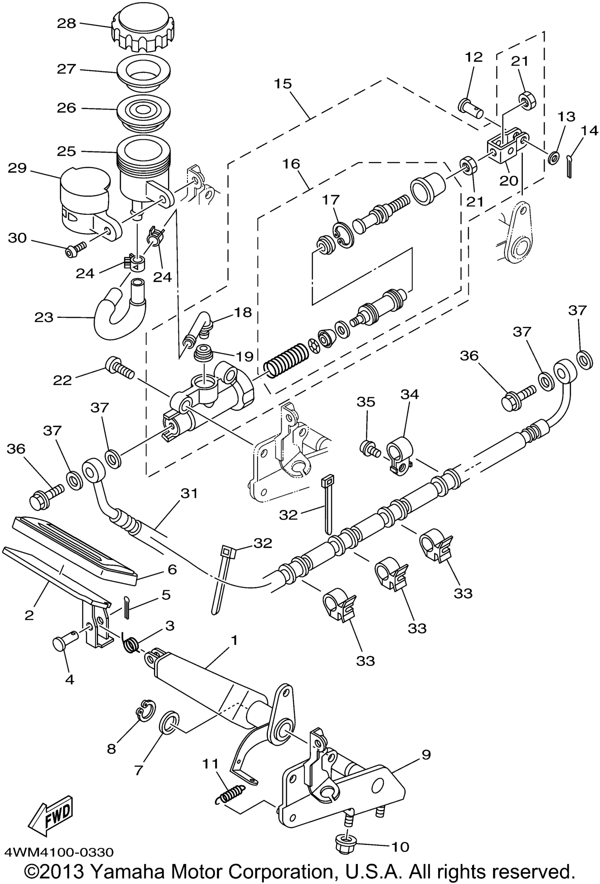 Задний главный цилиндр тормоза