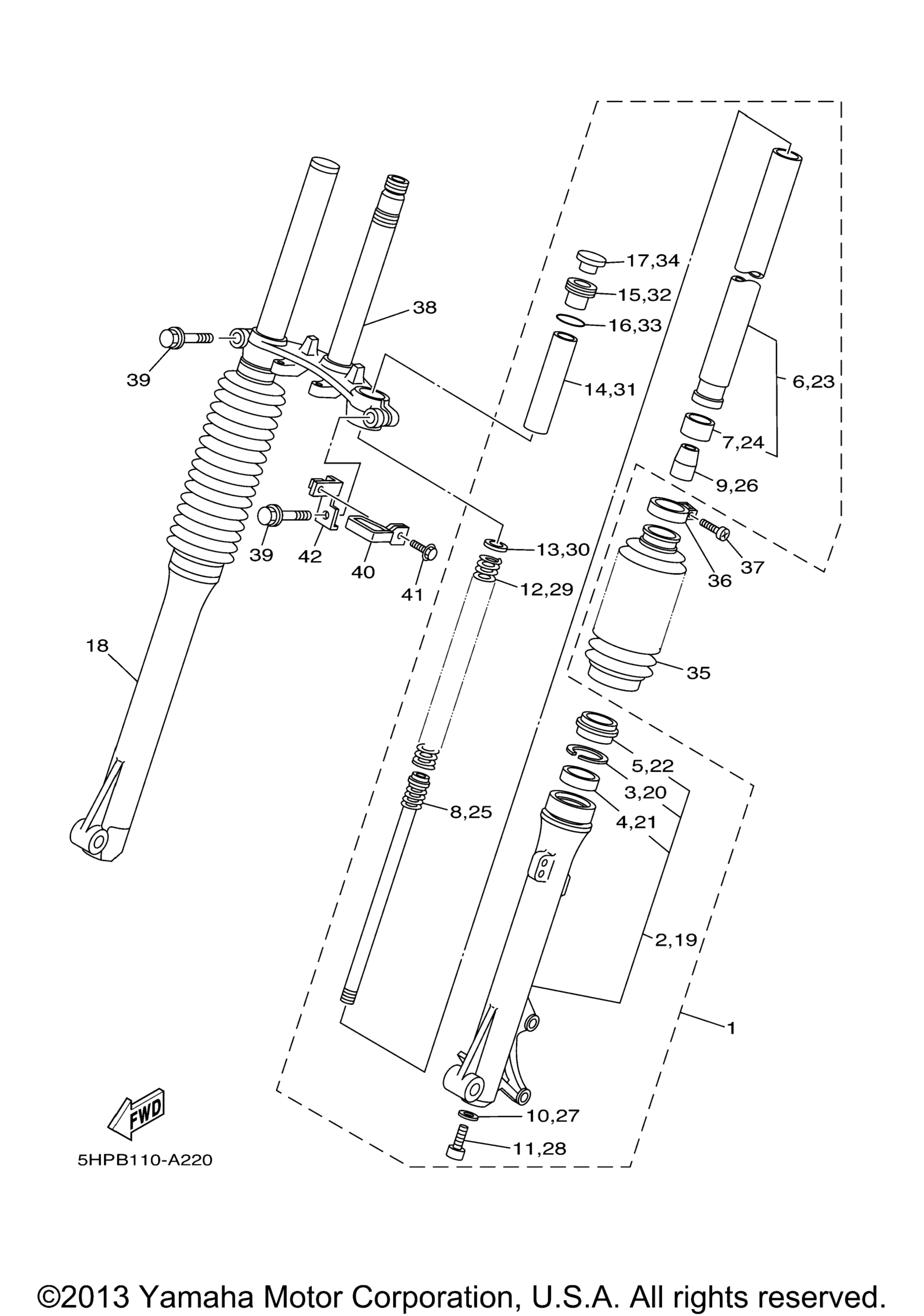 Передняя часть Fork Lr