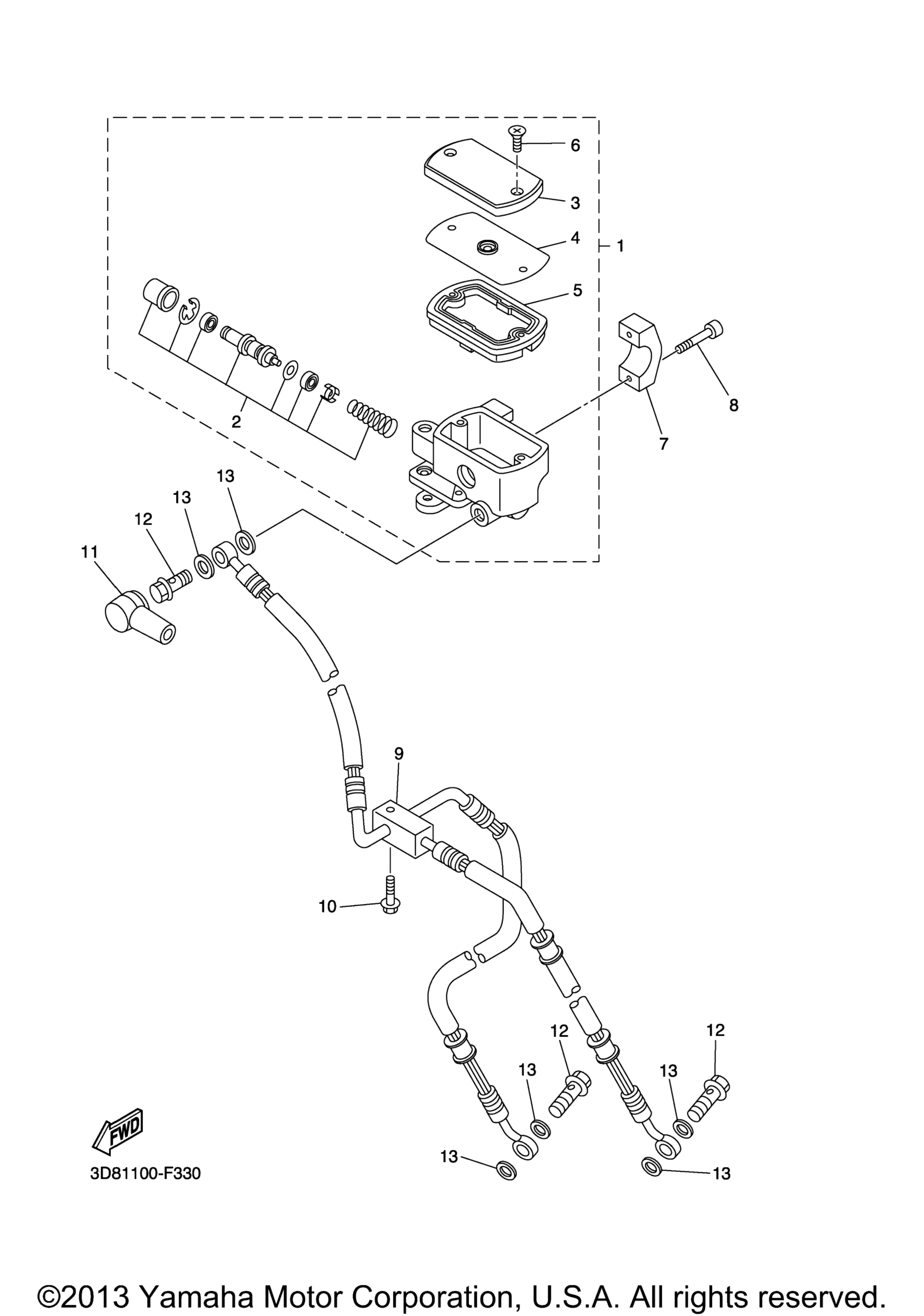 Передний главный цилиндр тормоза