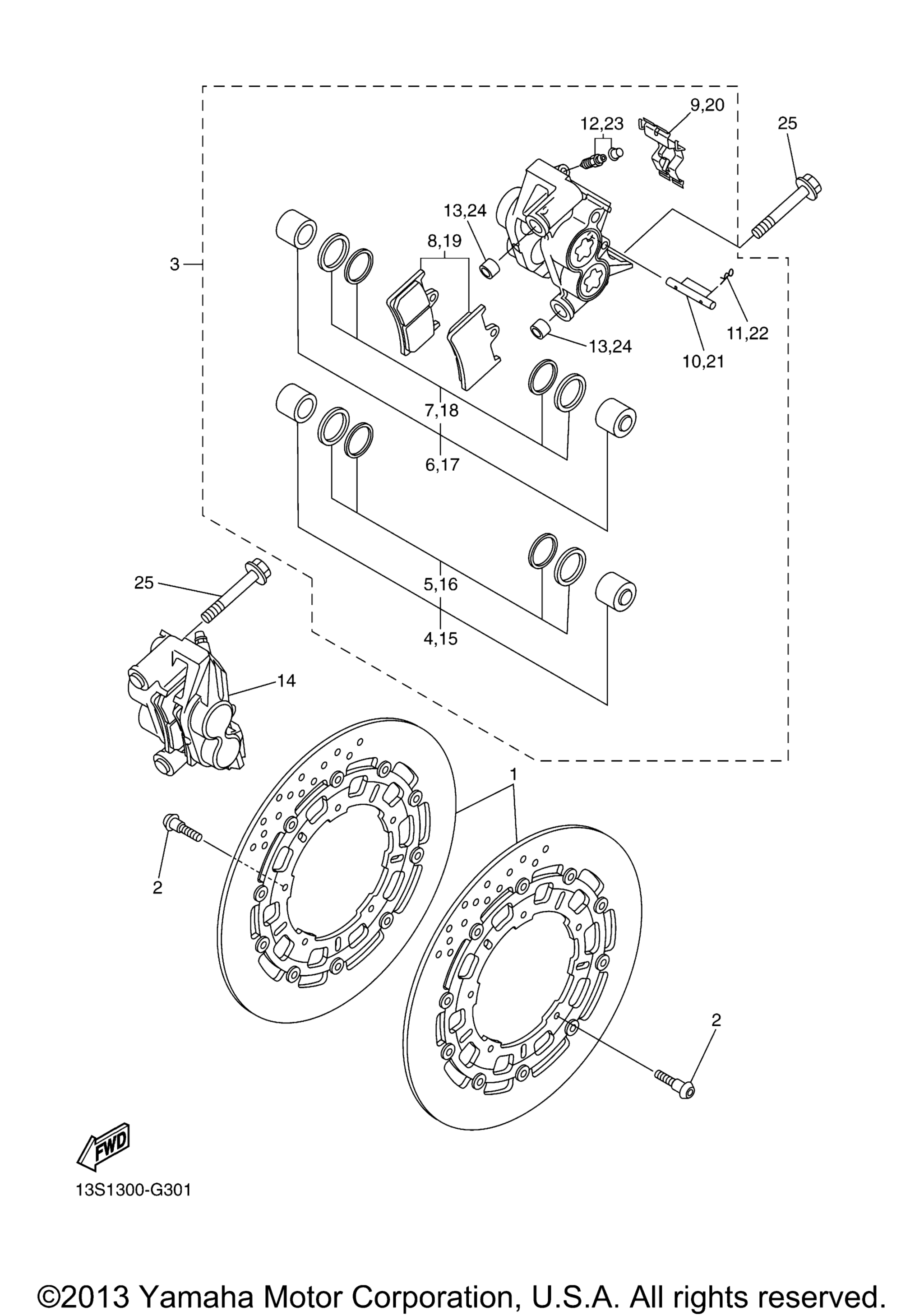 Передний суппорт тормоза