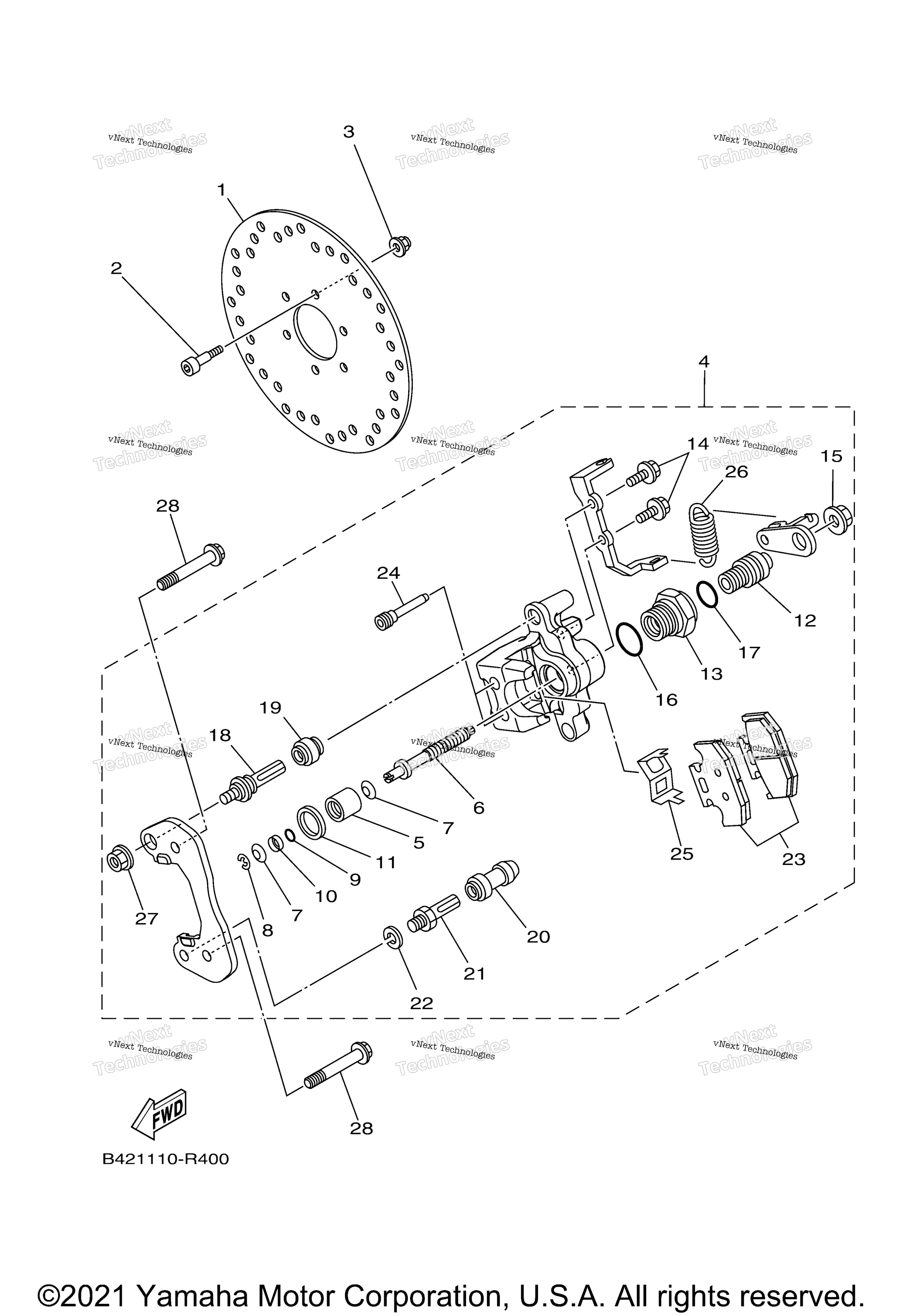 Задняя часть BRAKE CALIPER 2