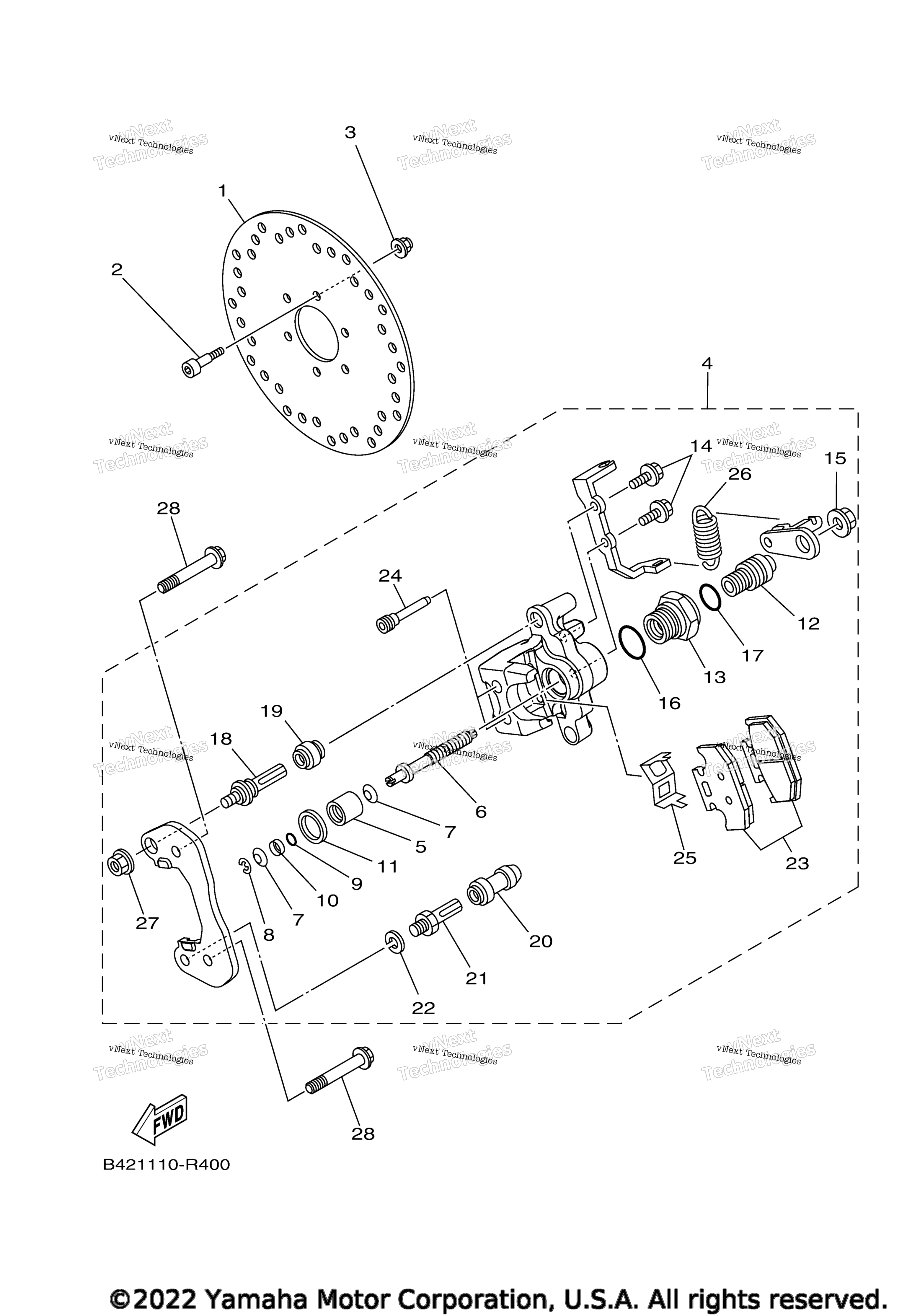 Задняя часть BRAKE CALIPER 2